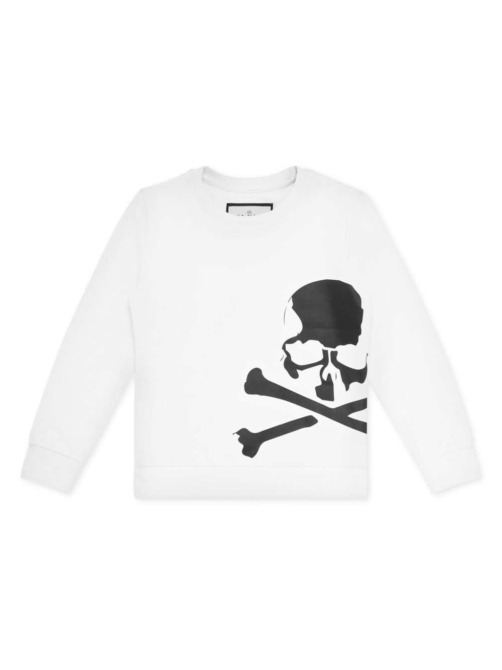 Philipp Plein Junior logo印花圆领卫衣 - 白色