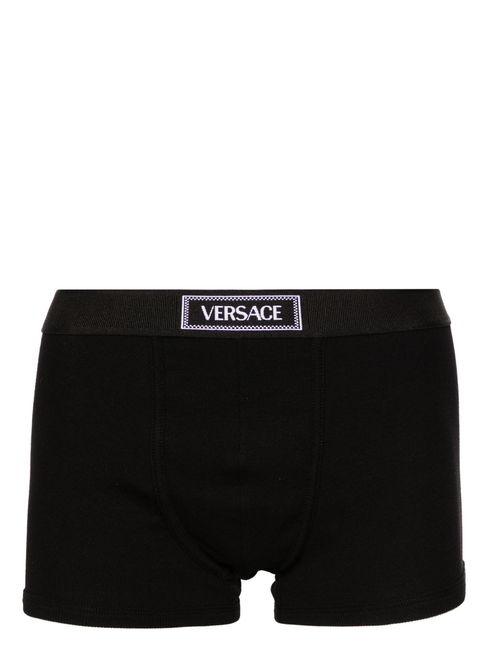 Versace 90s logo罗纹三角内裤 - 黑色