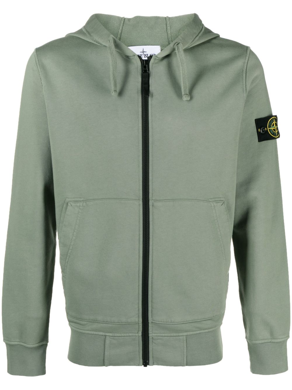 Stone Island 罗盘图案棉抽绳连帽衫 - 绿色