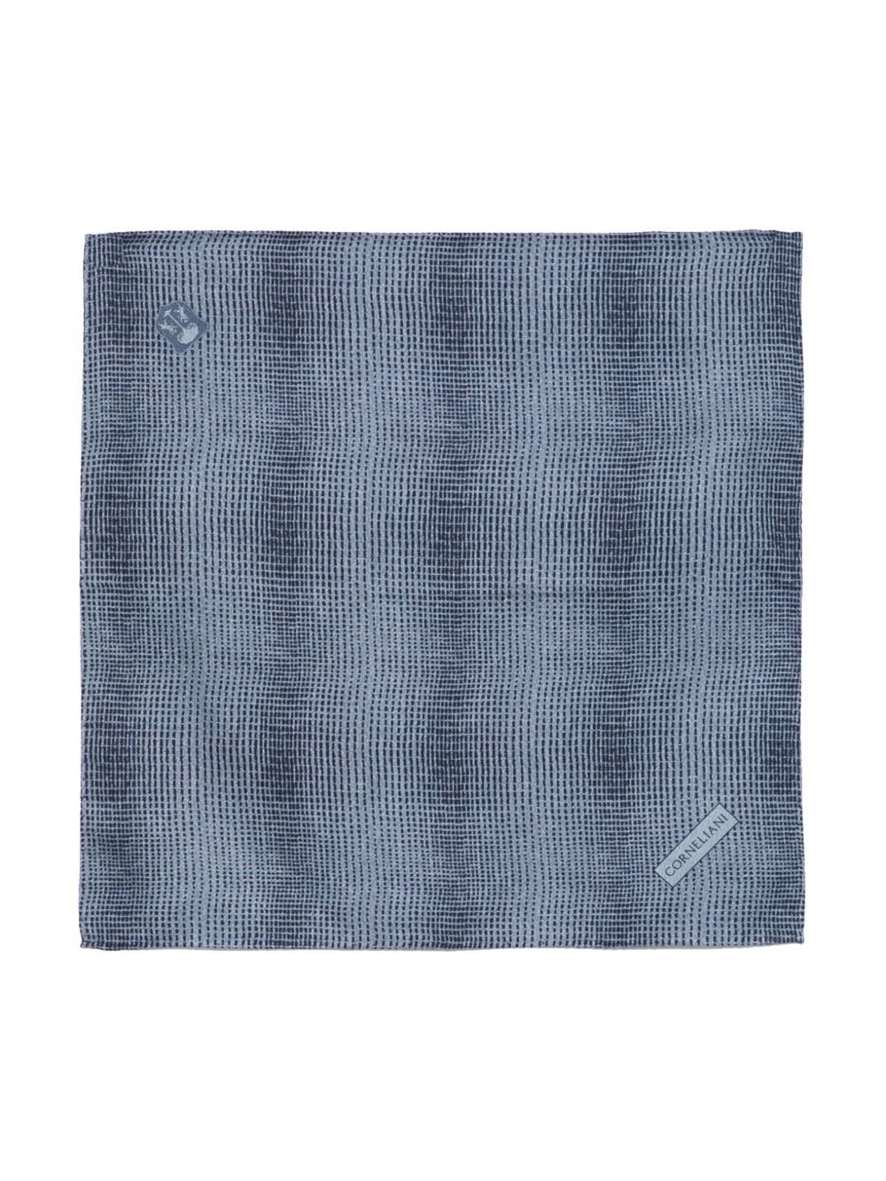 Corneliani 真丝口袋方巾 - 蓝色