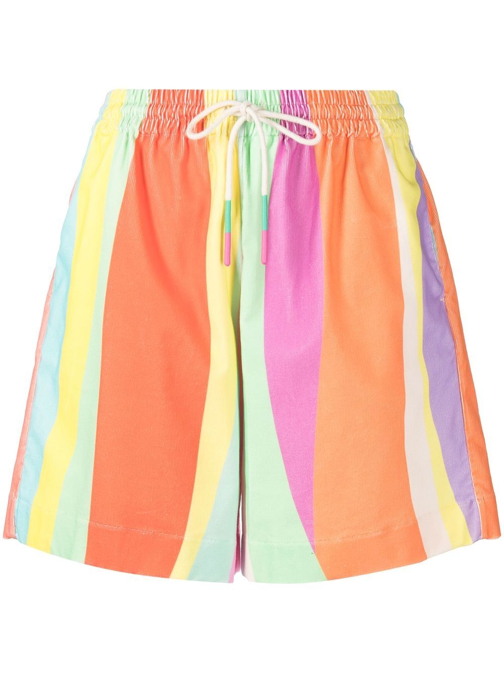 Mira Mikati 条纹抽绳裤腰短裤 - 彩色