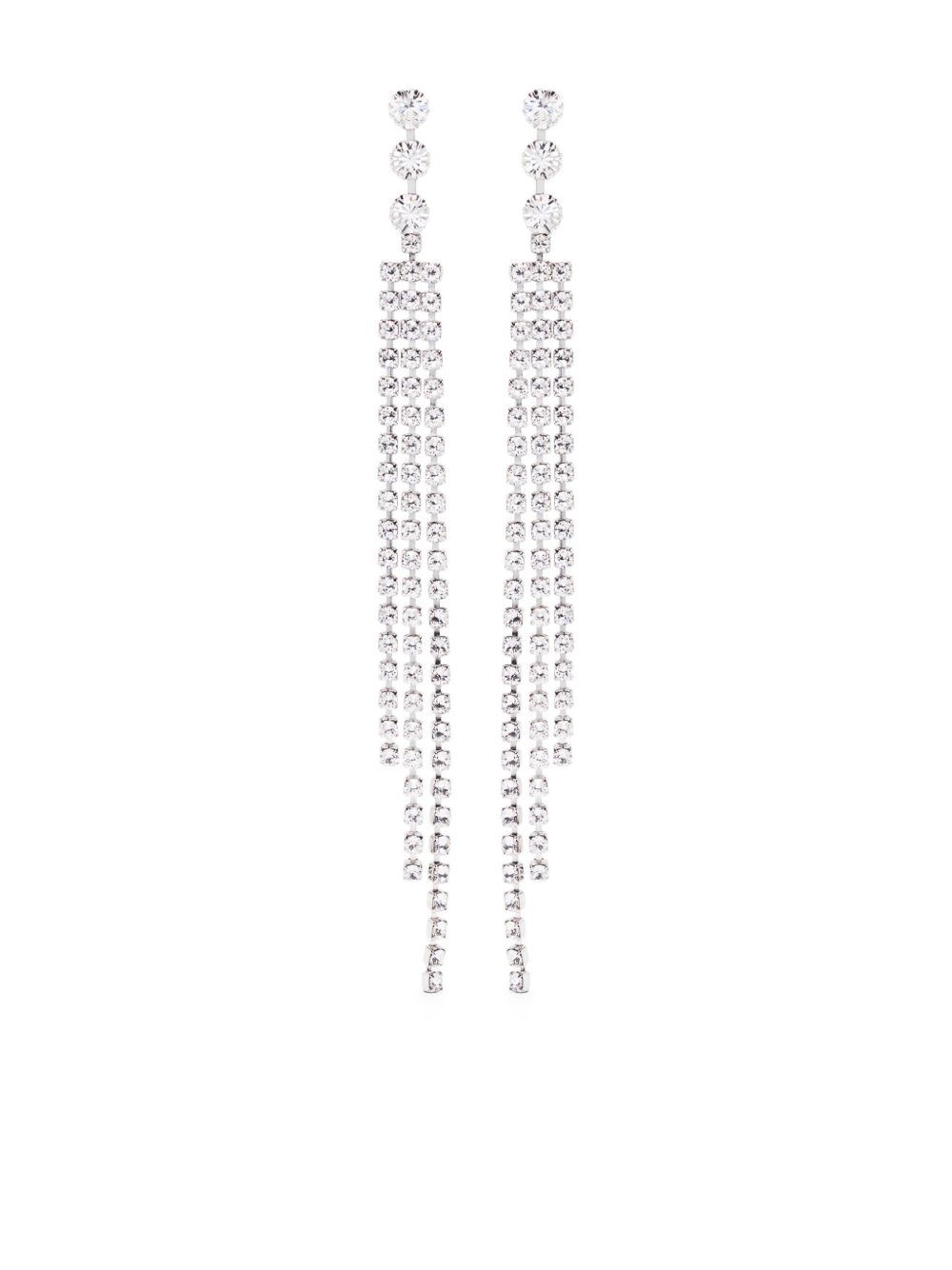 ISABEL MARANT 晶饰流苏边耳环 - 银色