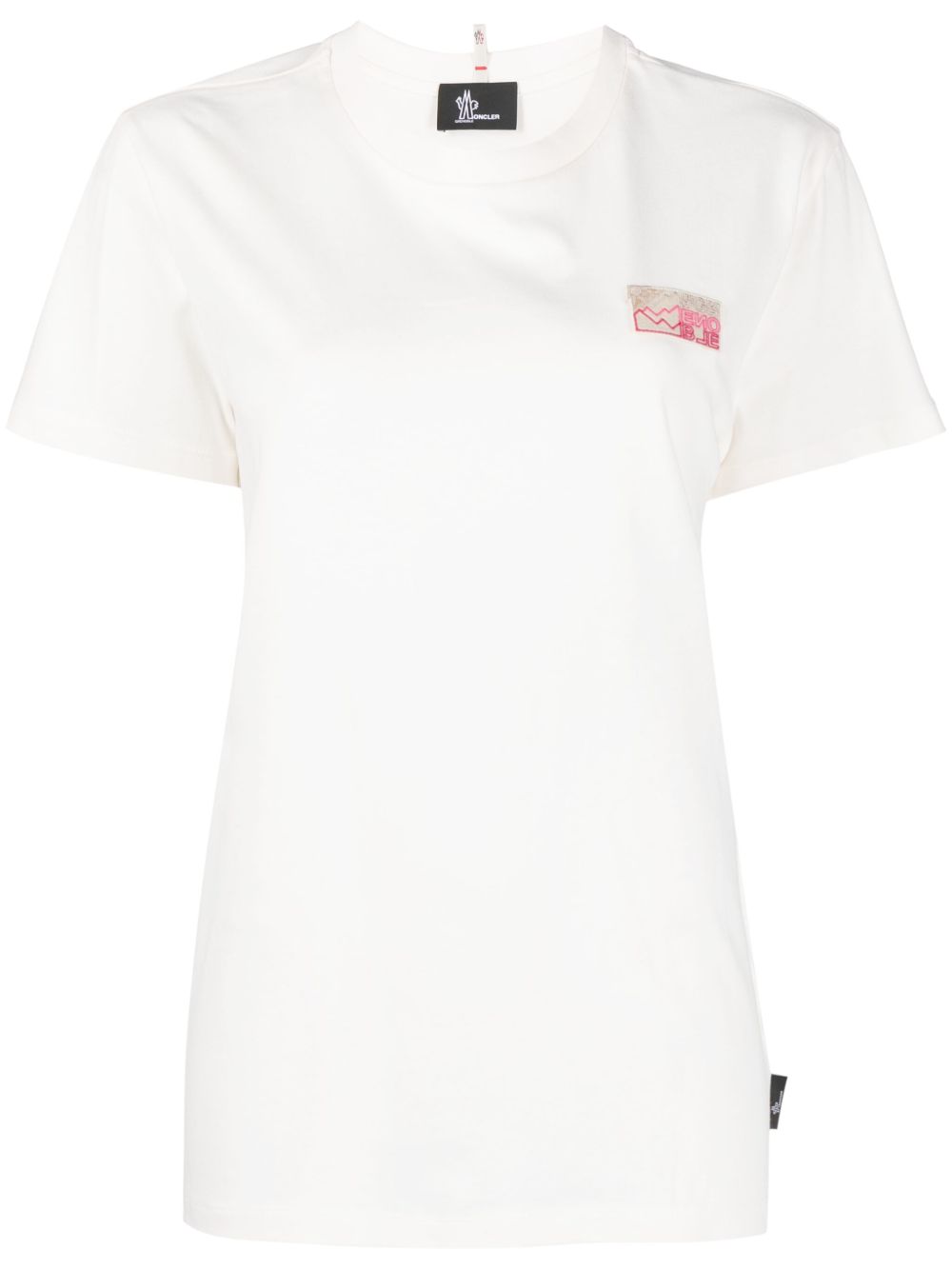 Moncler Grenoble logo刺绣棉T恤 - 白色