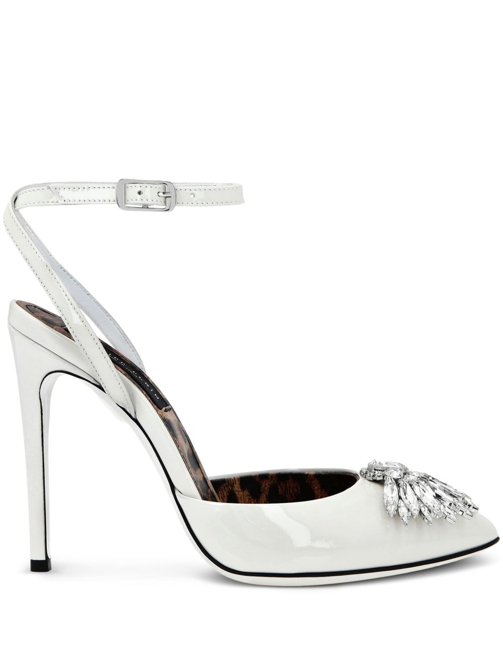 Philipp Plein Vernice 皮质高跟凉鞋 - 白色