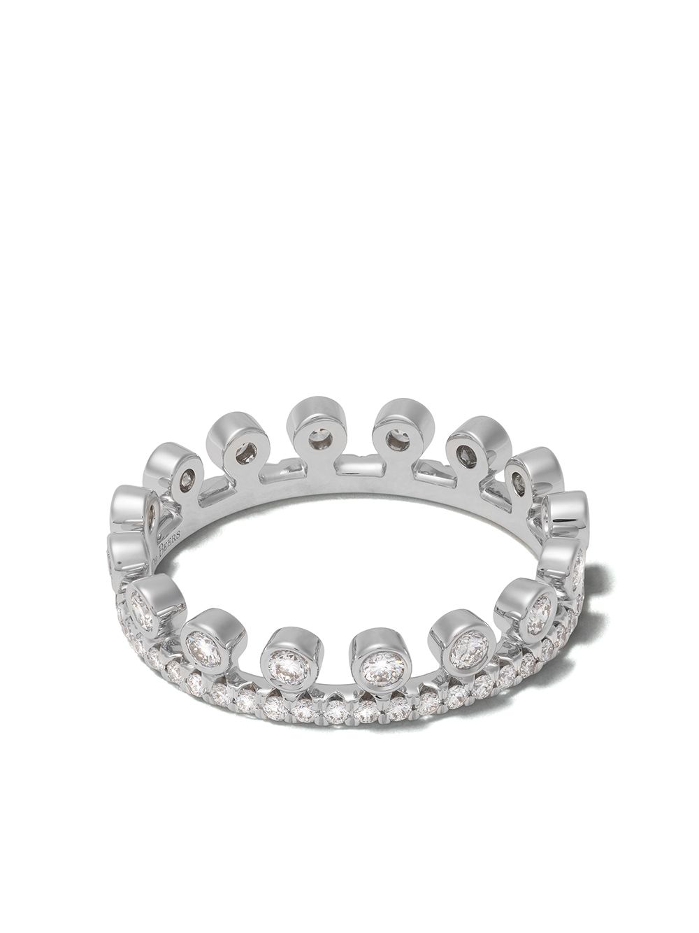 De Beers Jewellers Dewdrop 18K白金钻石镶嵌戒指 - 银色
