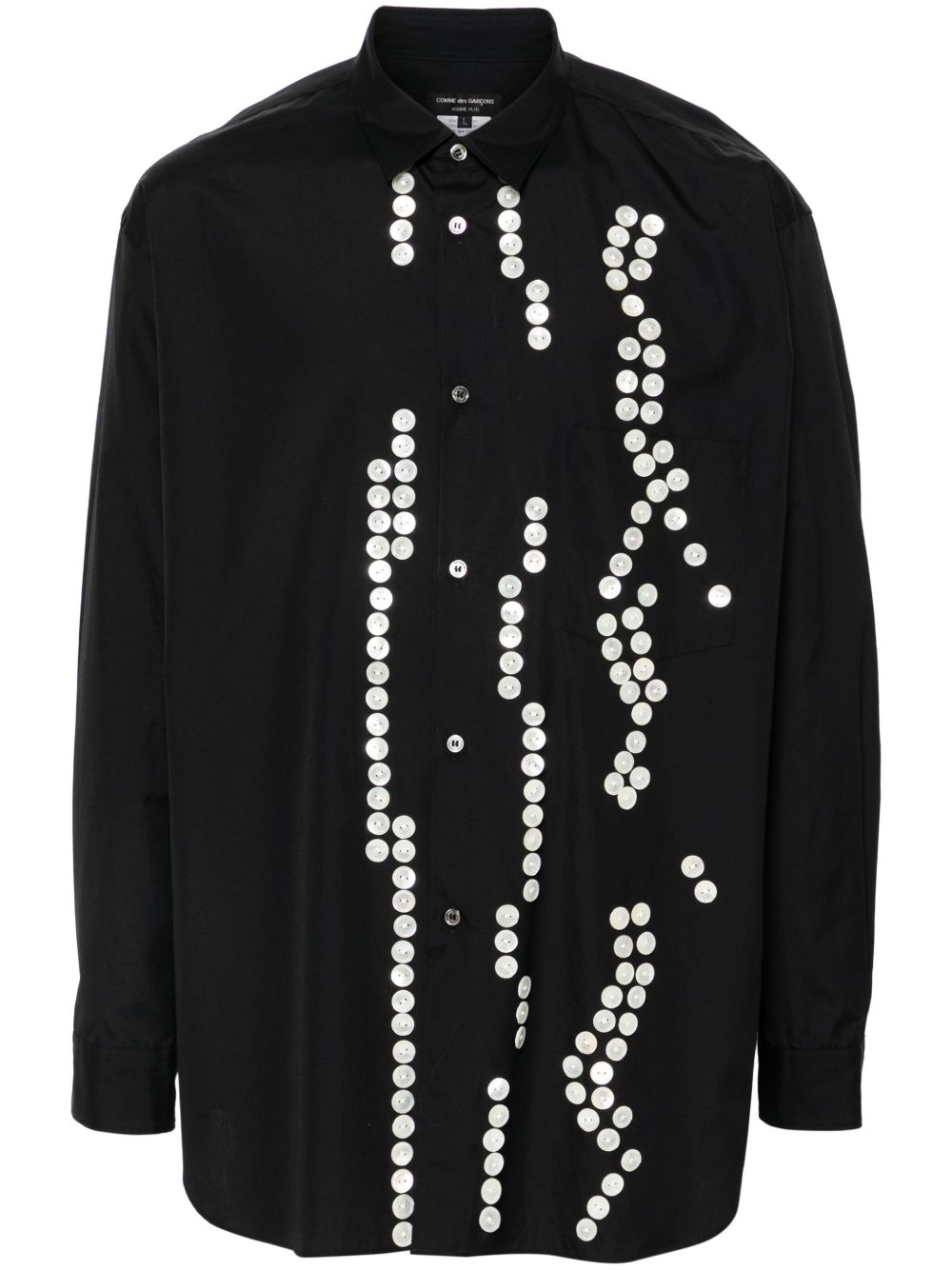 Comme des Garçons Homme Plus 纽扣细节衬衫 - 黑色