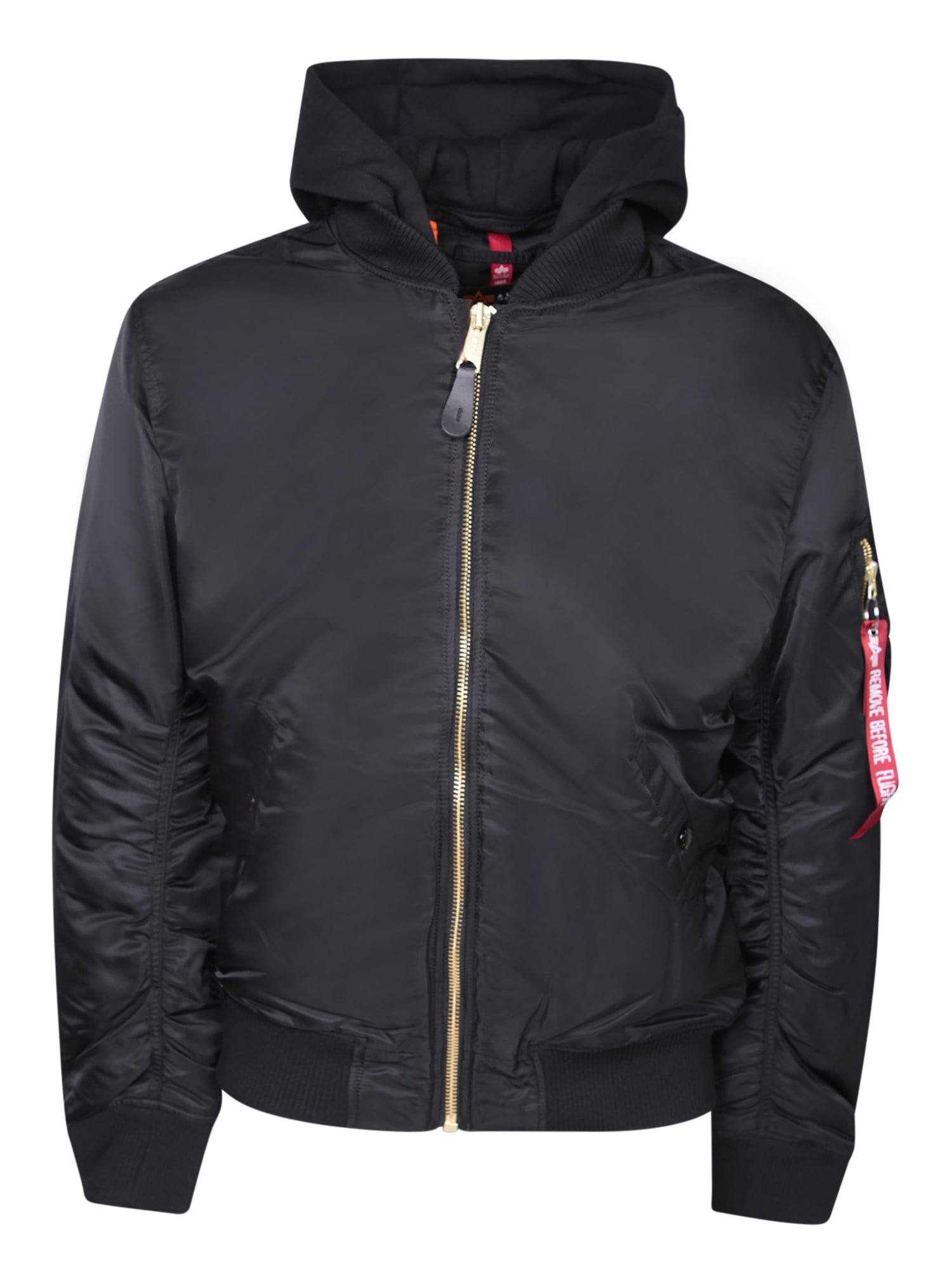 Alpha Industries Ma-1 Zh Hooded Black Bomber Jacket