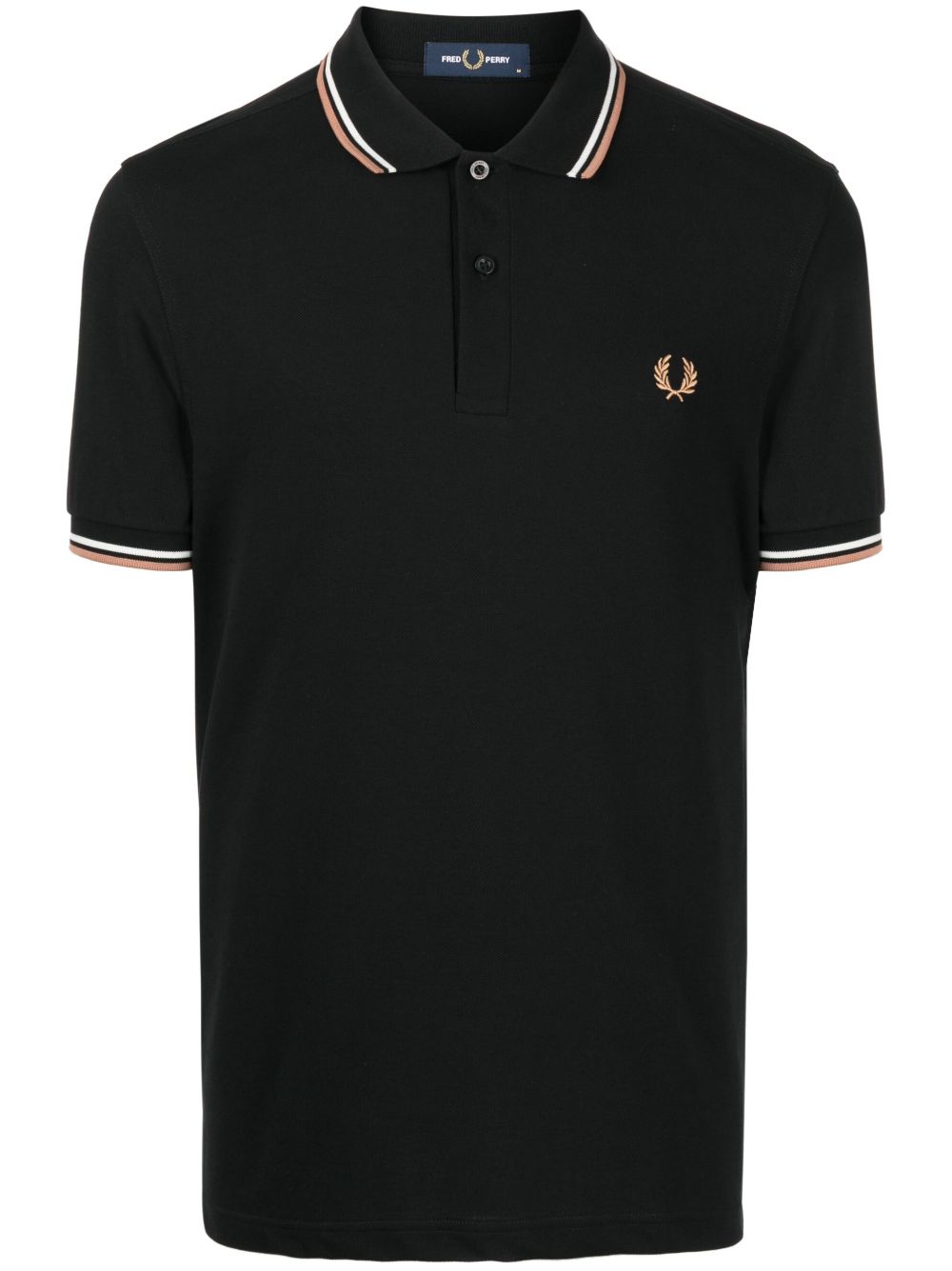 Fred Perry logo刺绣polo衫 - 黑色