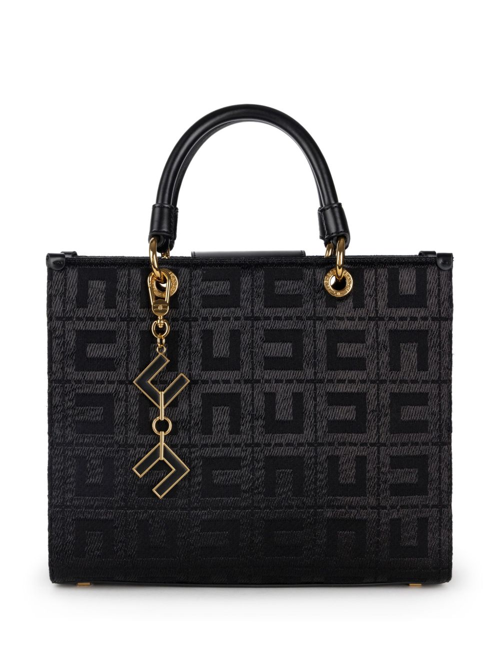 Elisabetta Franchi 经典logo手提包 - 黑色