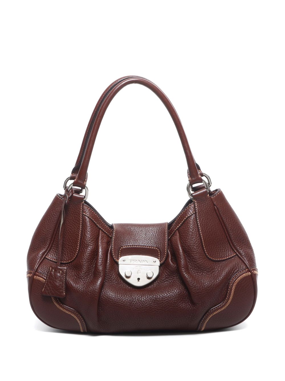 Prada Pre-Owned 皮质手提包（2000年代典藏款） - 褐色