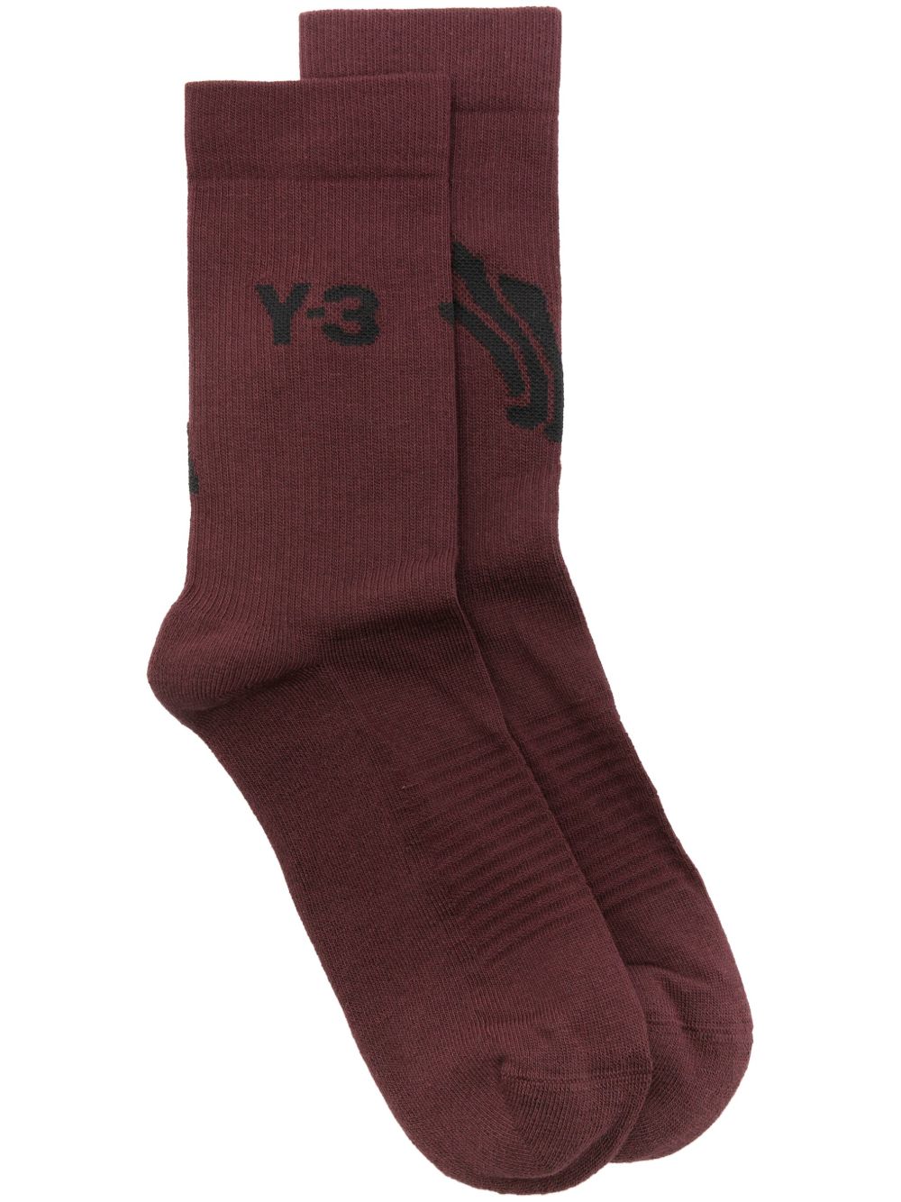Y-3 x Adidas logo嵌花针织袜 - 红色