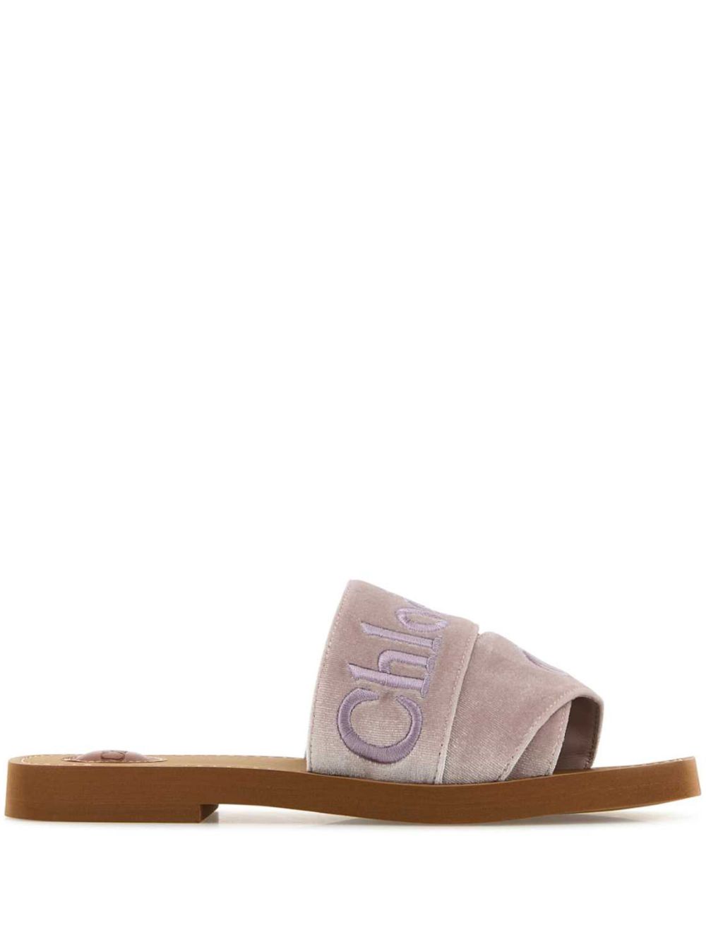 Chloé loo-embroidered slippers - 粉色
