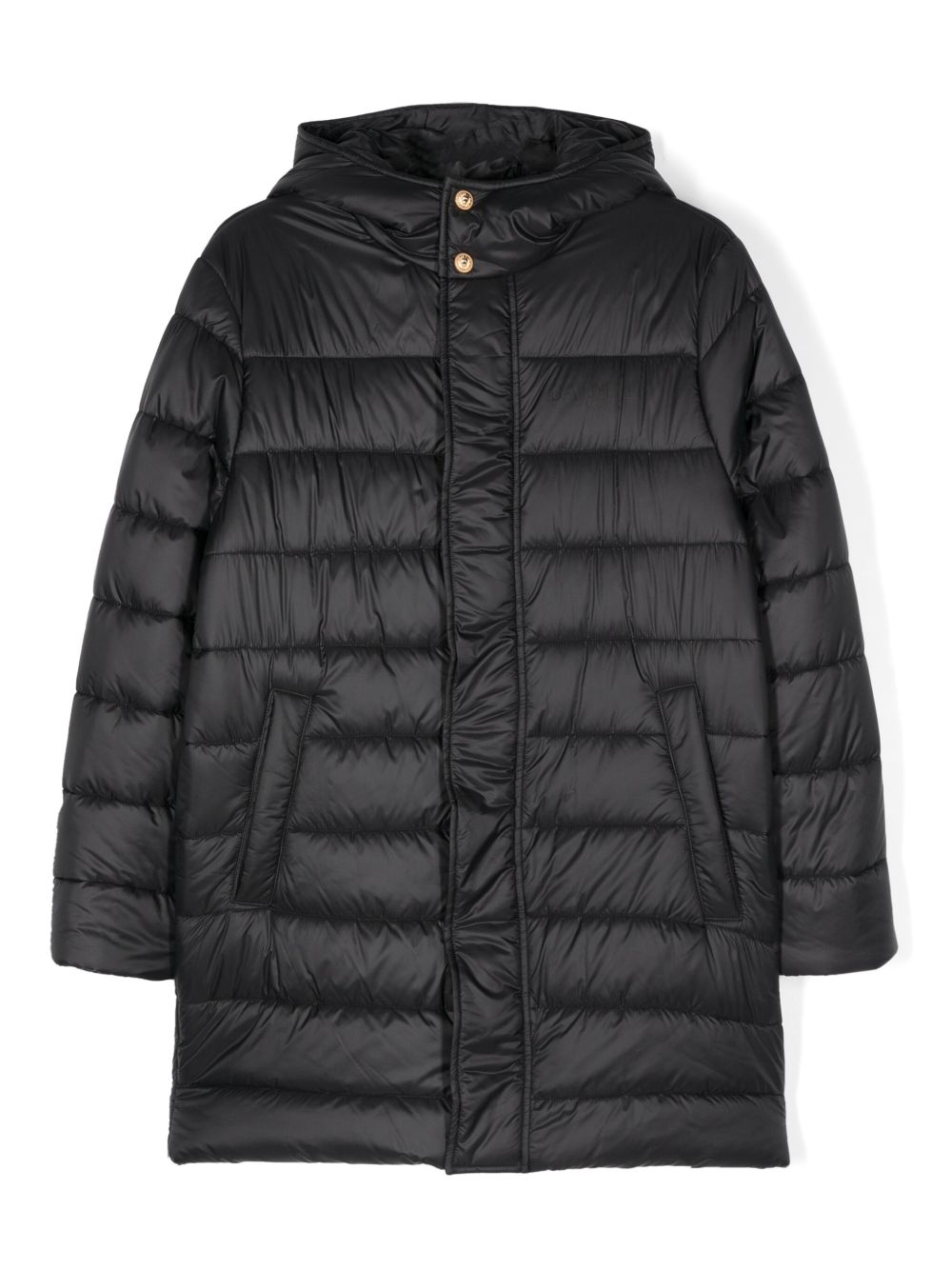 Balmain Kids 蓬松连帽外套 - 黑色