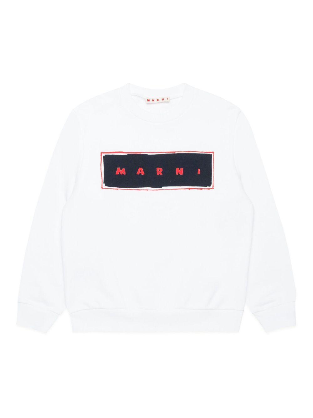 Marni Kids logo印花棉卫衣 - 白色