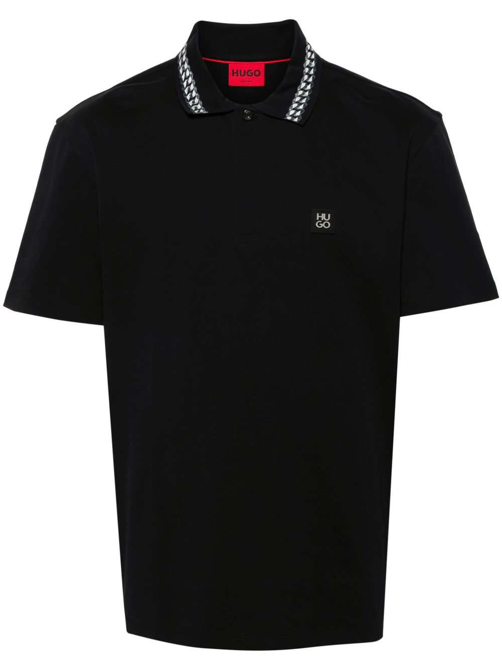 BOSS logo标牌polo衫 - 黑色