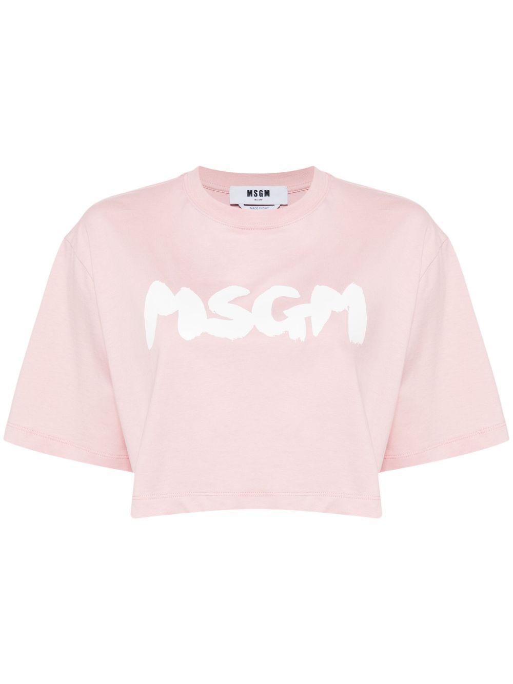 MSGM 印花短款T恤 - 粉色