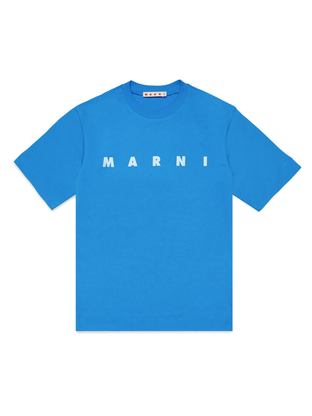 Marni Kids logo印花棉T恤 - 蓝色