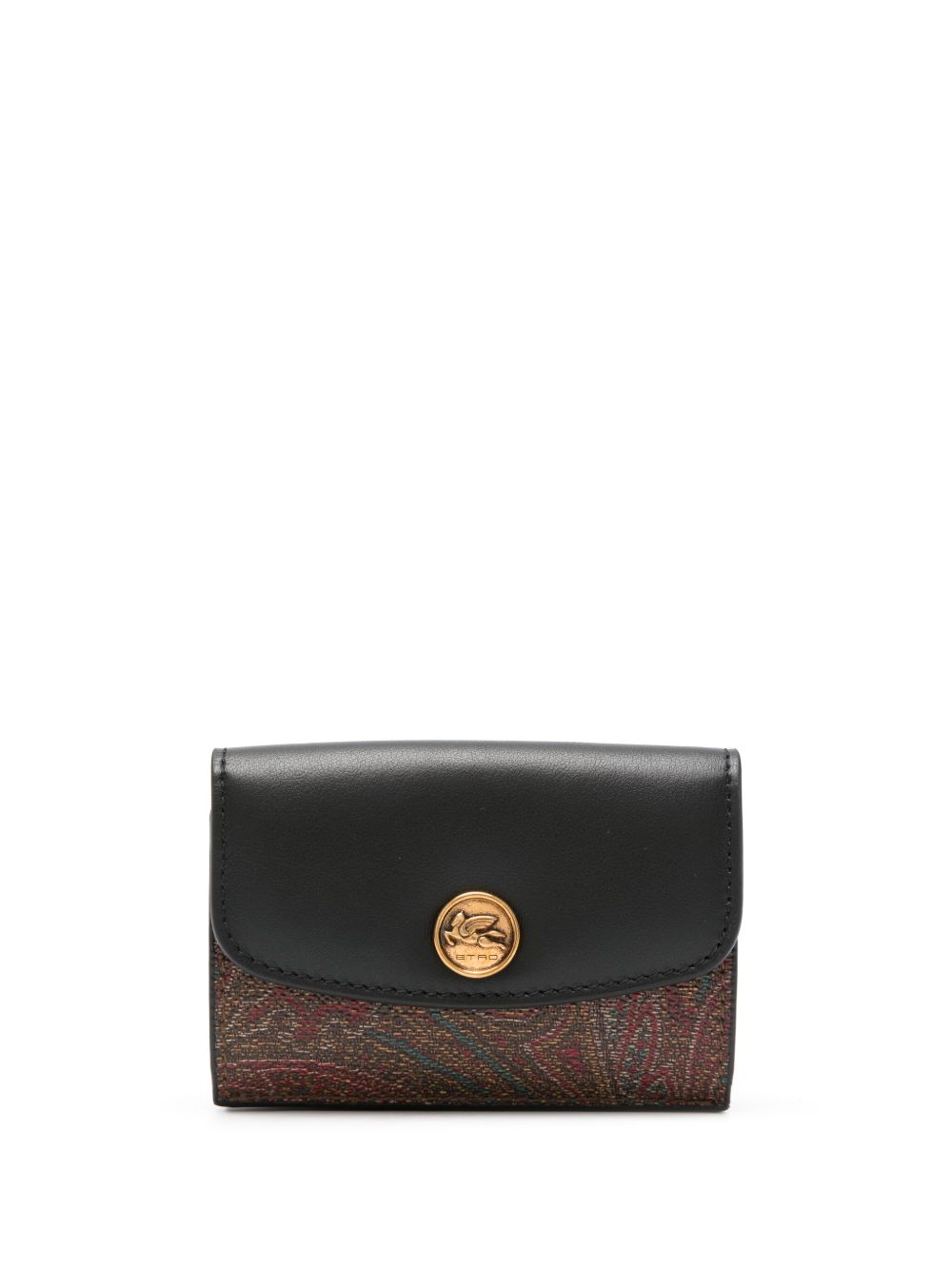 ETRO 佩斯理提花皮质钱包 - 黑色