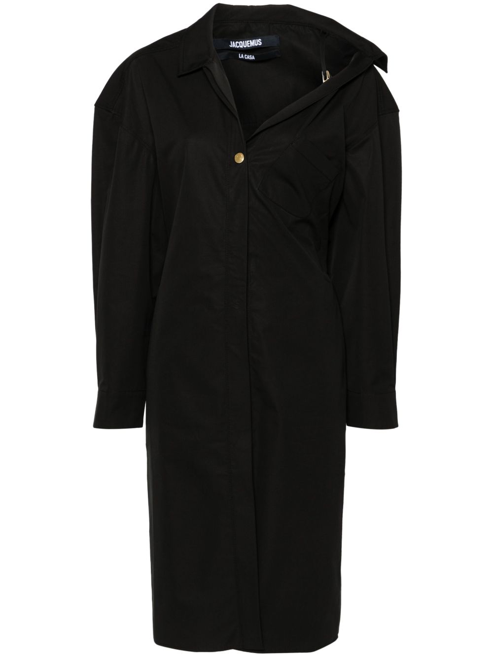 Jacquemus La Robe Chemise 中长连衣裙 - 黑色