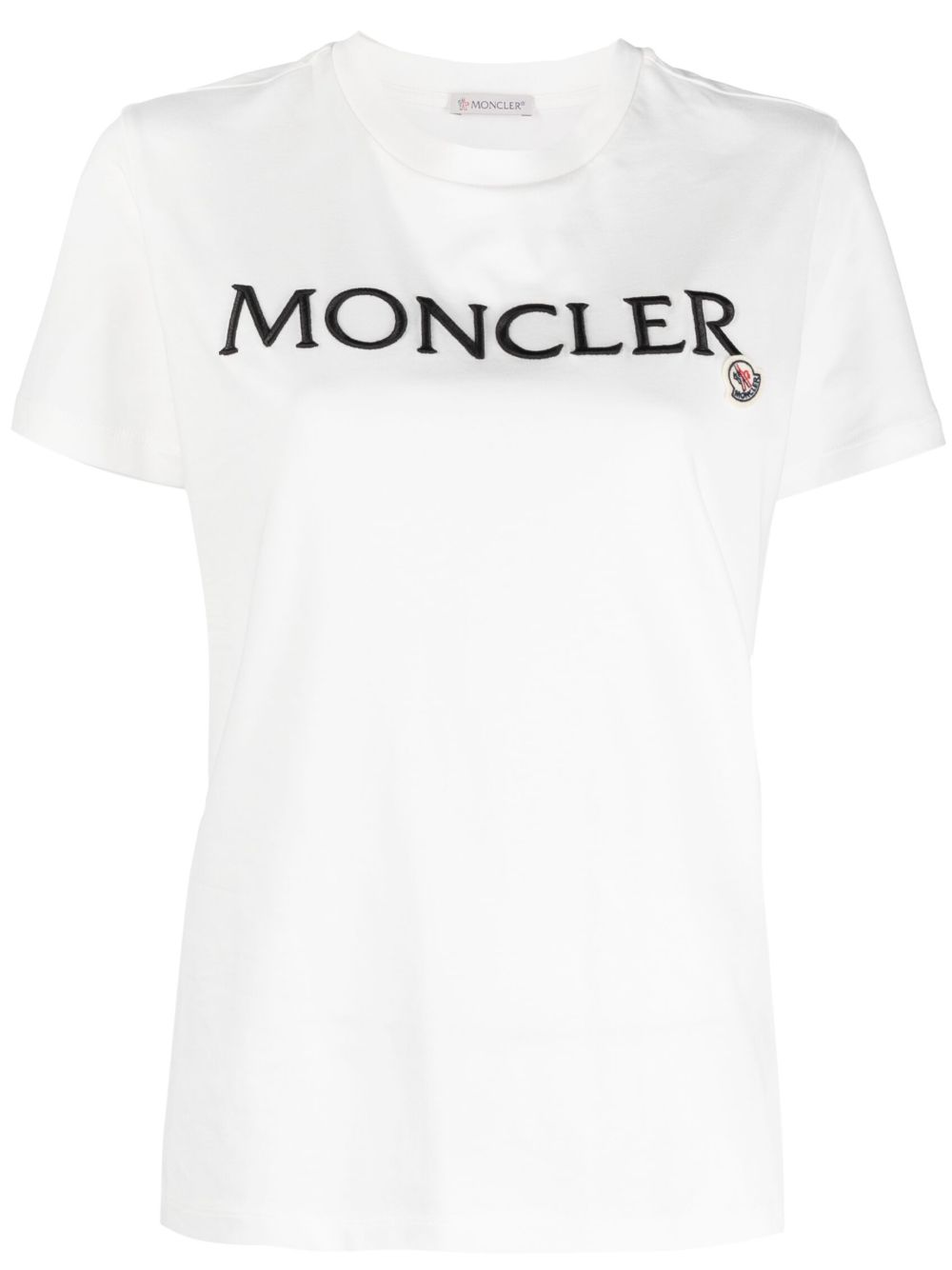 Moncler logo刺绣棉T恤 - 白色