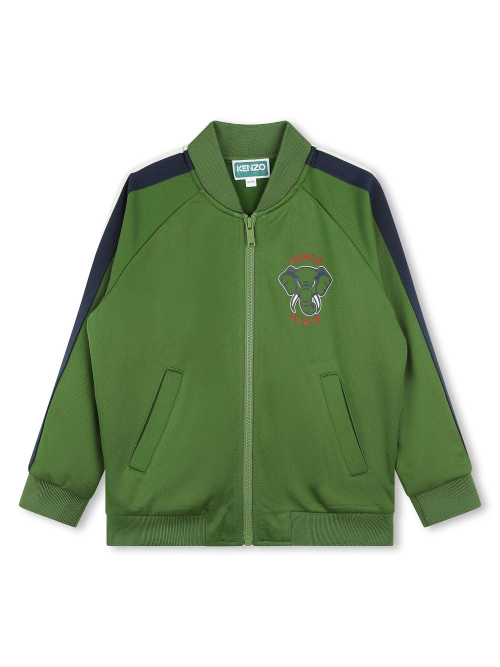 Kenzo Kids 大象印花拉链开衫 - 绿色