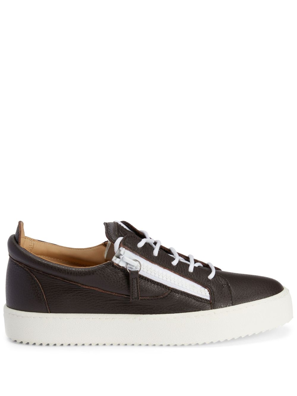 Giuseppe Zanotti Frankie 拉链低帮运动鞋 - 褐色
