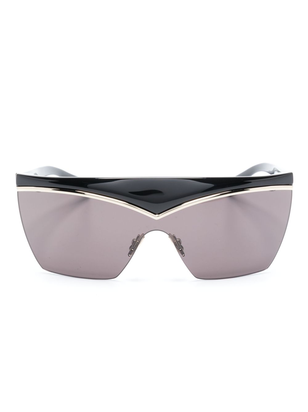 Saint Laurent Eyewear 盾形有色镜片眼镜 - 黑色