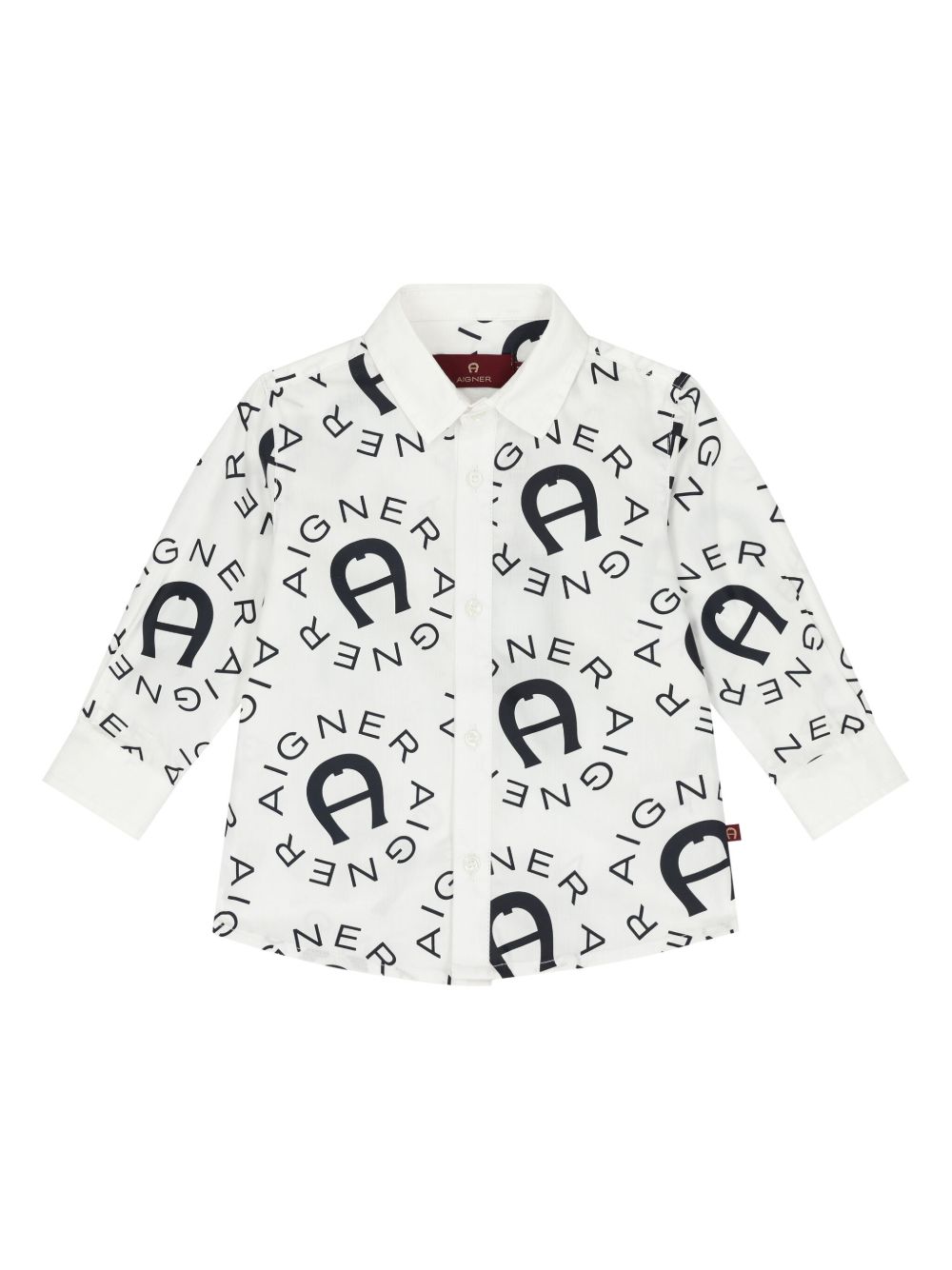 Aigner Kids logo印花衬衫 - 白色