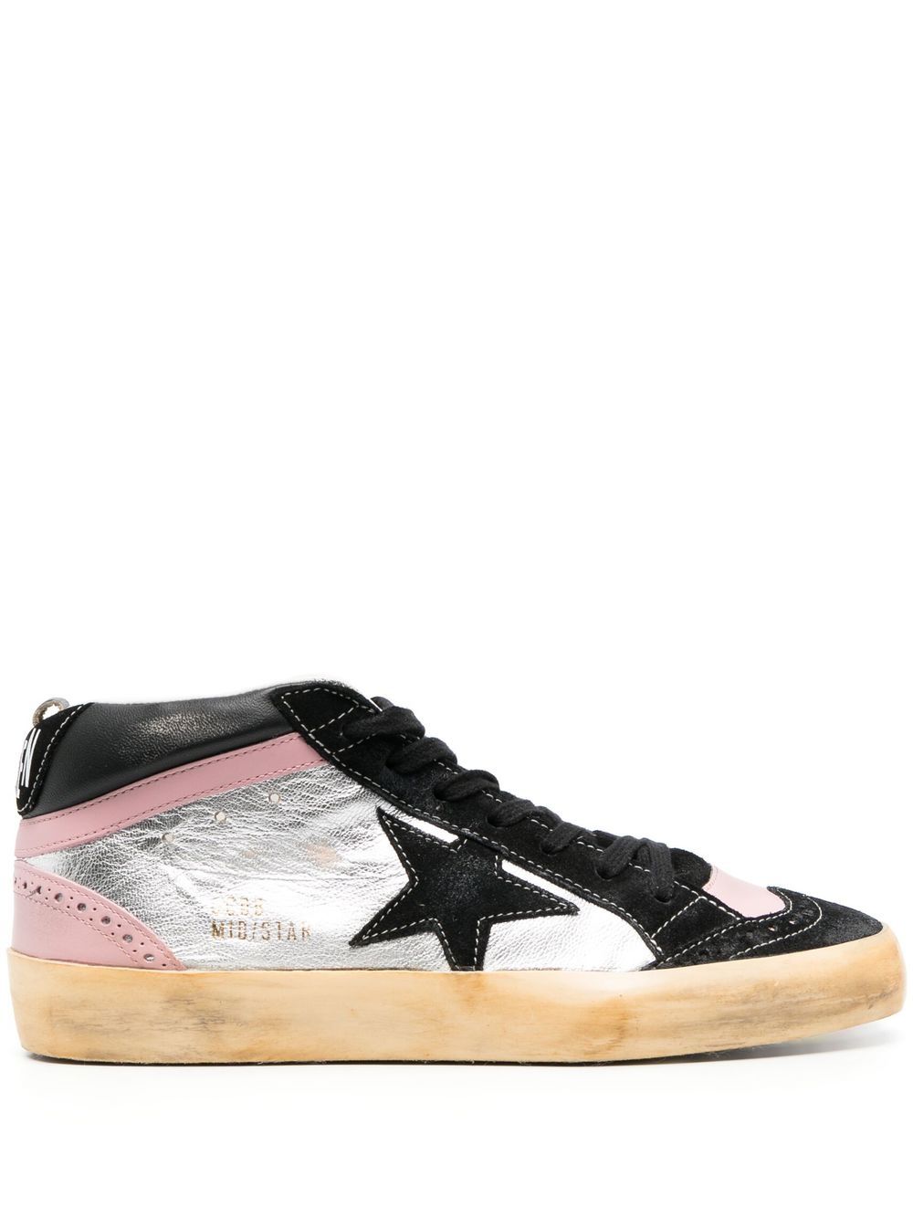 Golden Goose Mid-Star 拼接运动鞋 - 黑色