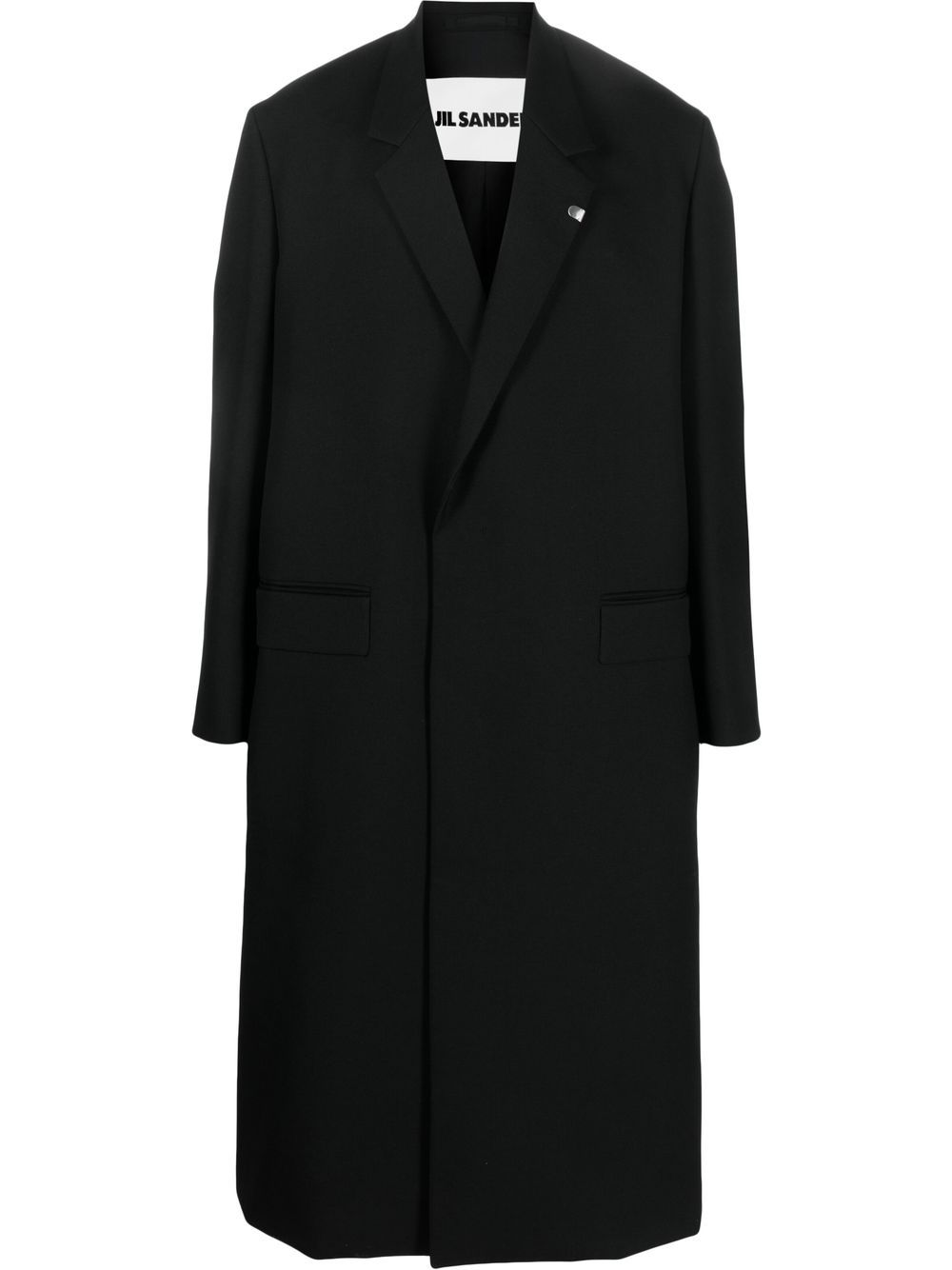 Jil Sander 双排扣羊毛外套 - 黑色