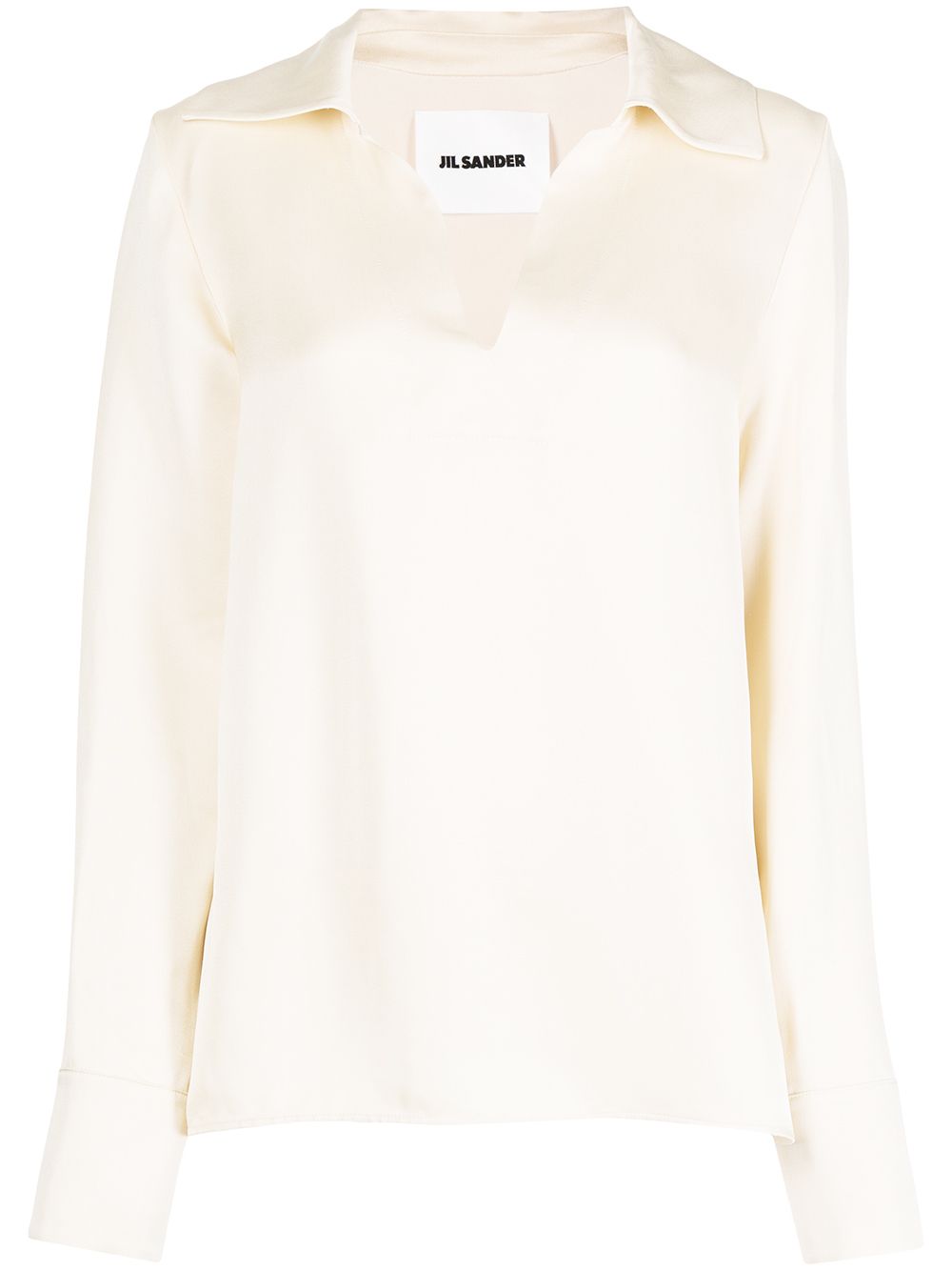 Jil Sander V领长袖罩衫 - 白色