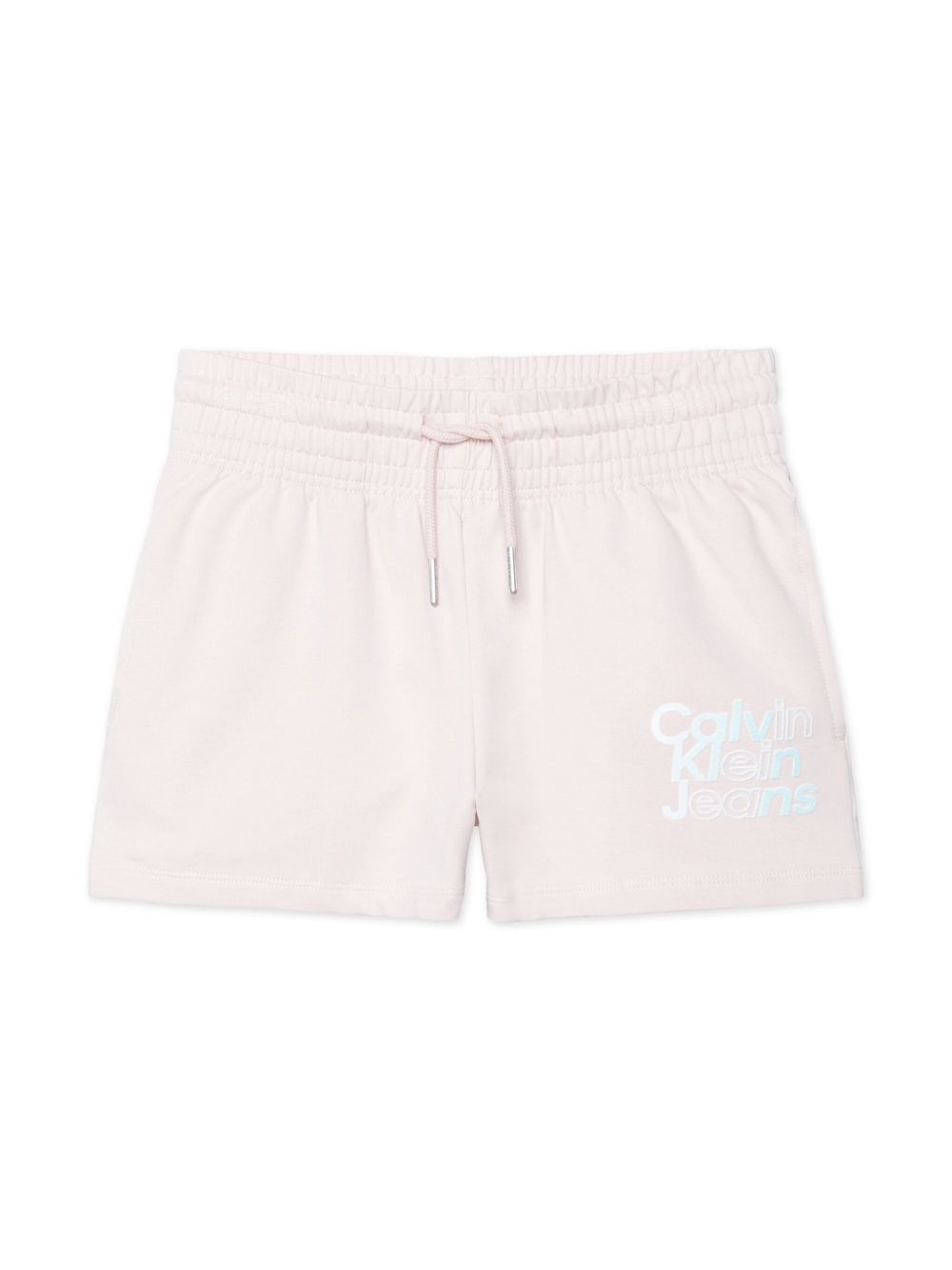 Calvin Klein Kids logo印花抽绳短裤 - 粉色