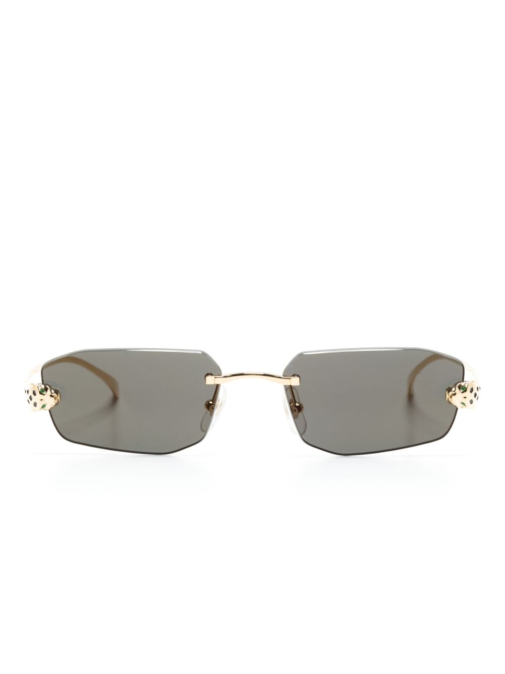 Cartier Eyewear 几何形镜框太阳眼镜 - 金色