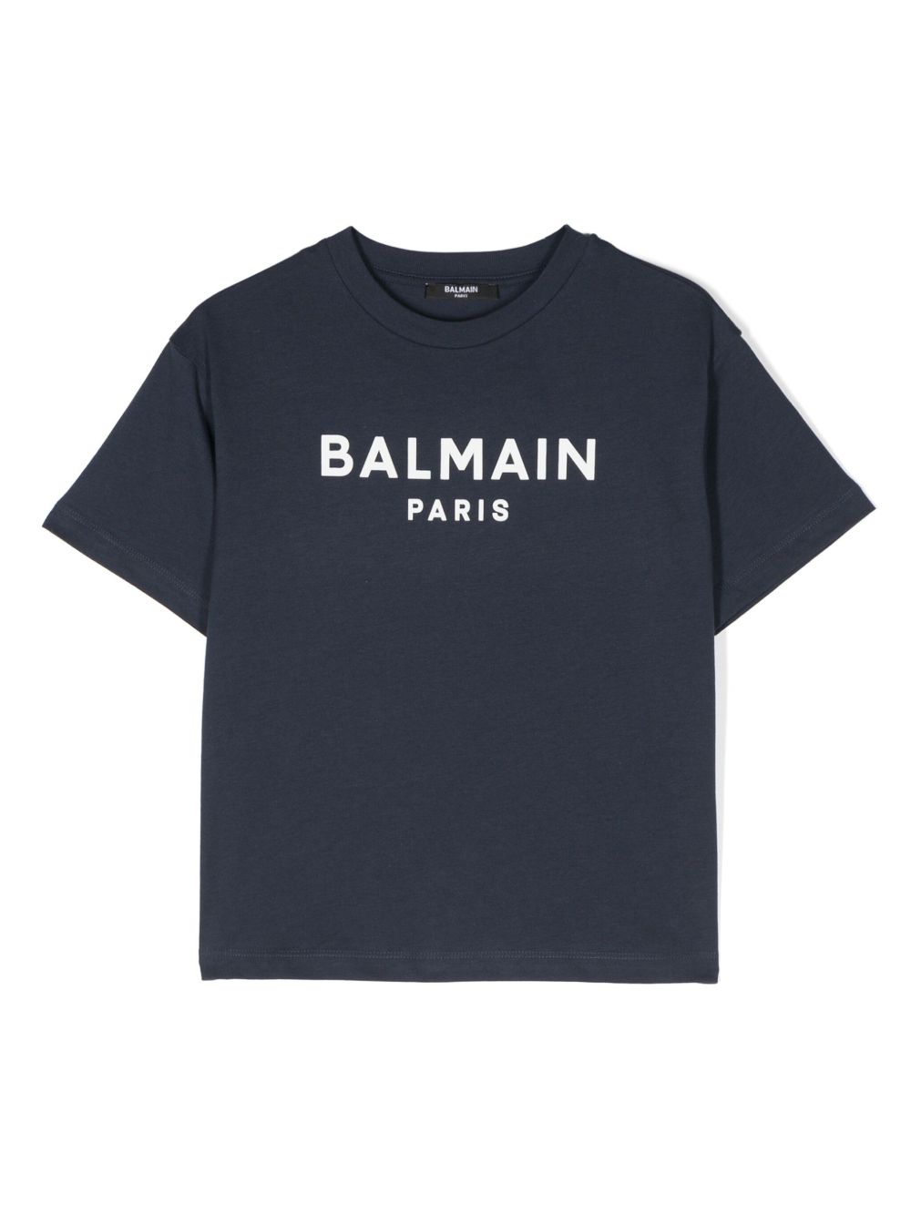 Balmain Kids logo印花T恤 - 蓝色