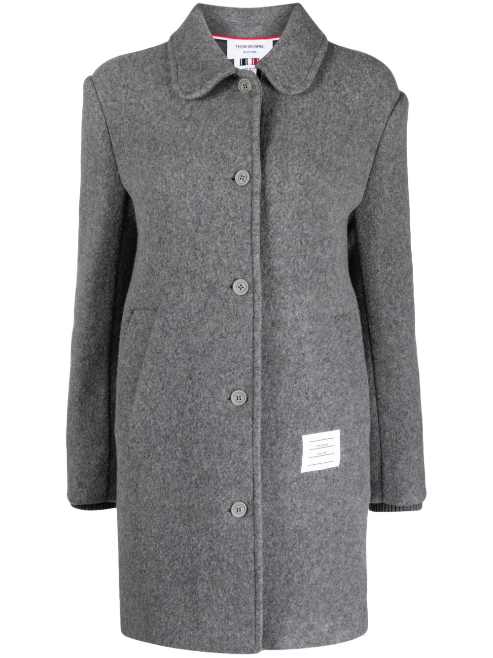 Thom Browne RWB 条纹羊毛外套 - 灰色