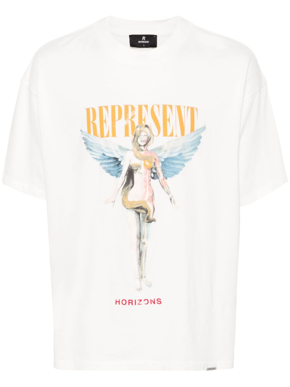 Represent logo印花棉T恤 - 白色