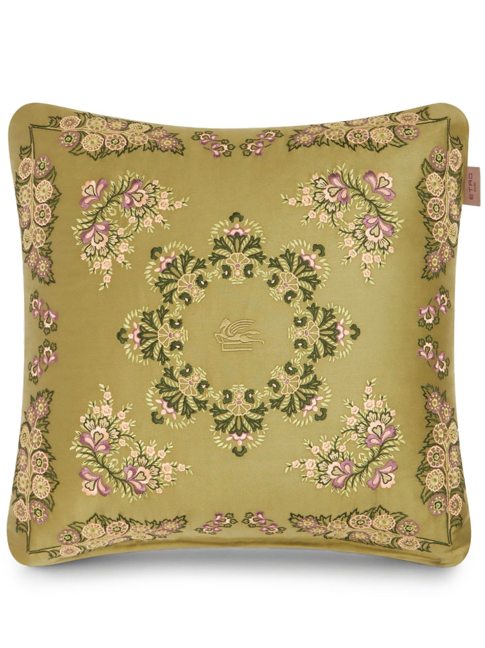 ETRO 花卉刺绣抱枕（45厘米 x 45厘米） - 绿色