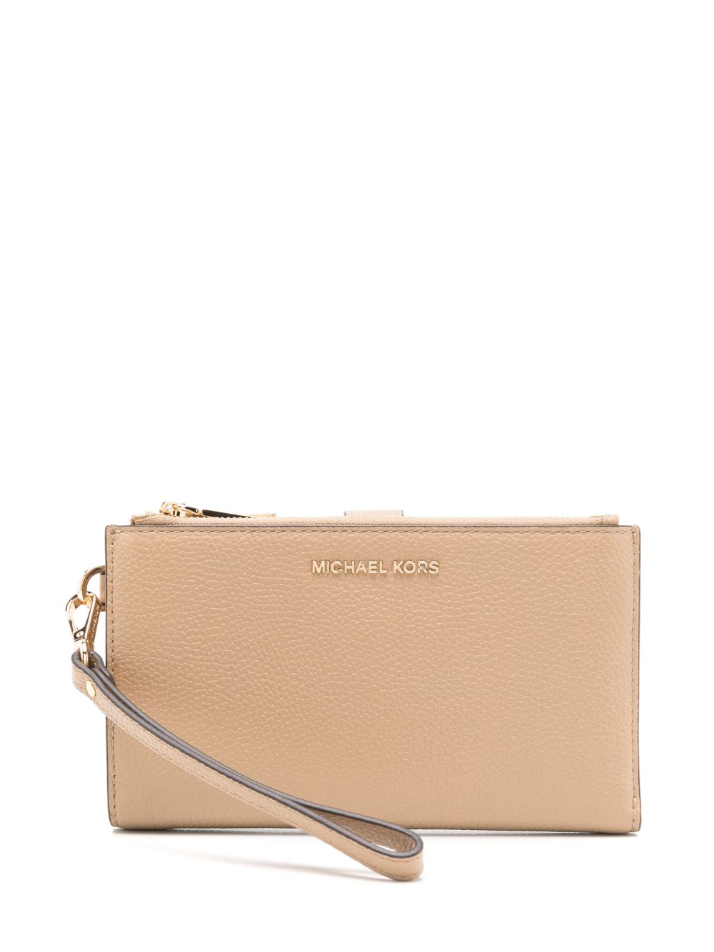 Michael Michael Kors Jet Set 双拉链皮质腕带钱包 - 中性色