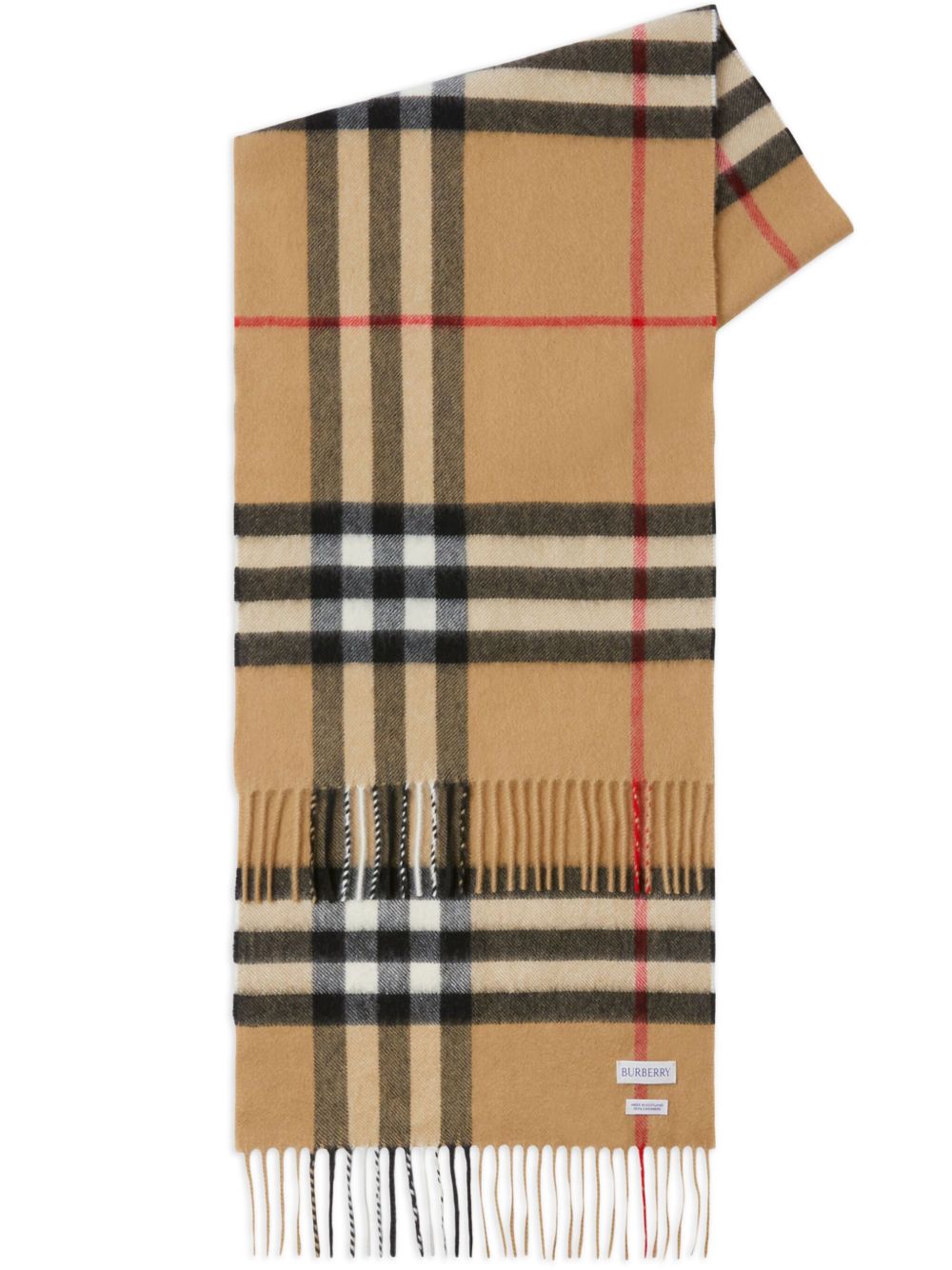 Burberry 经典格纹羊绒围巾 - 褐色