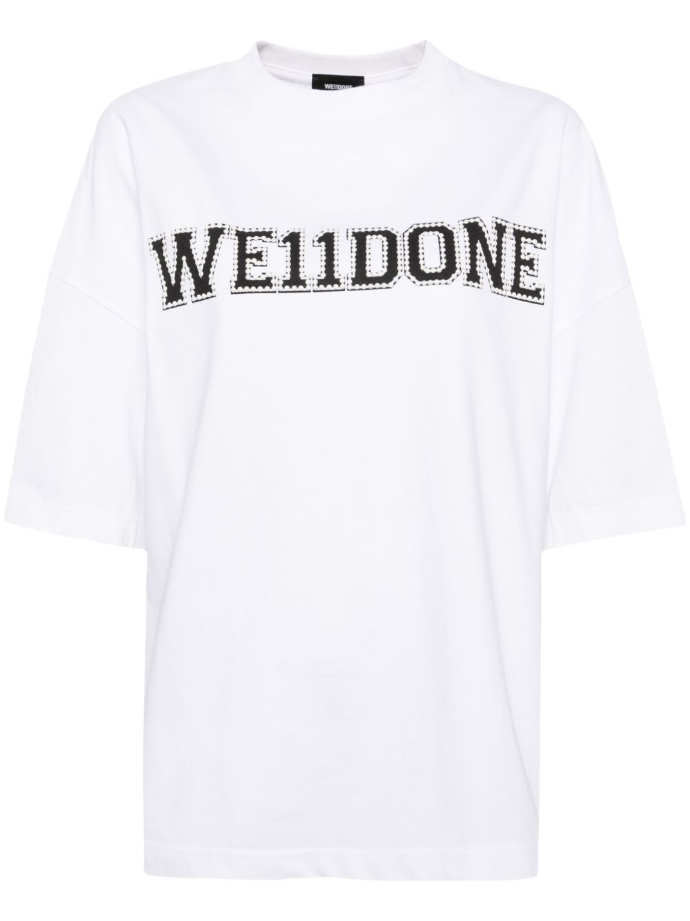 We11done Pearl logo T恤 - 白色