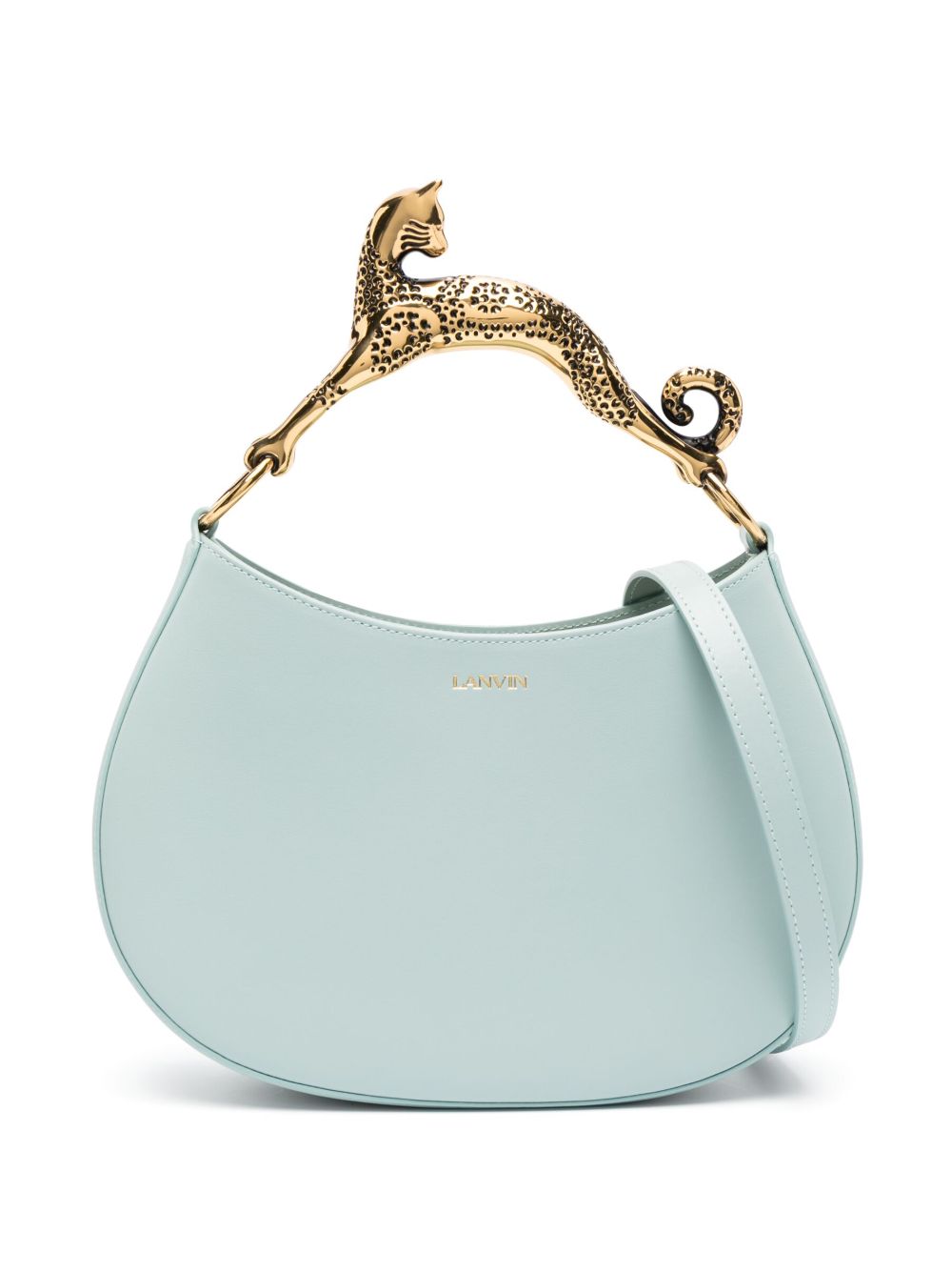 Lanvin 小猫造型手柄皮质单肩包 - 蓝色