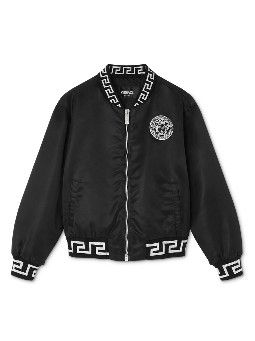 Versace Kids 美杜莎飞行员夹克 - 黑色