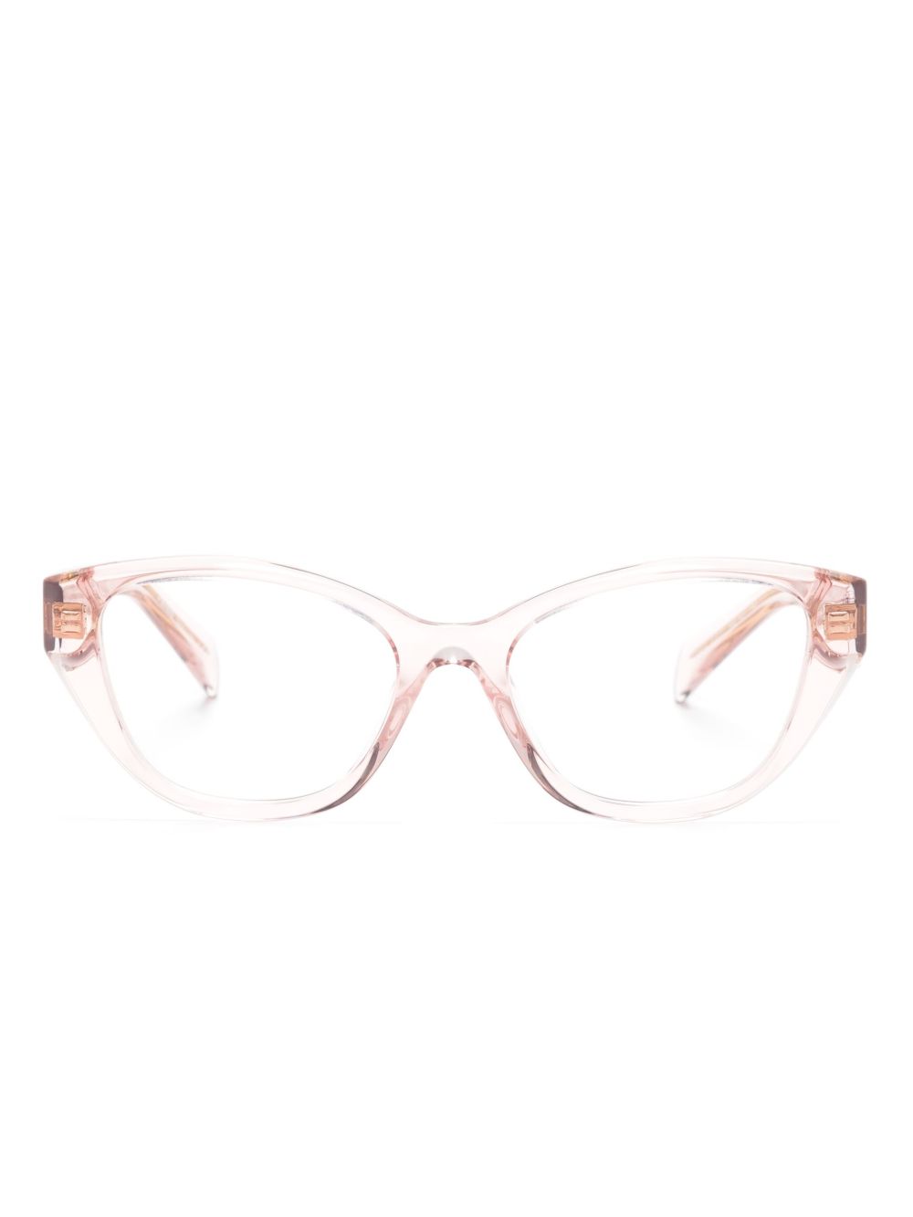 Prada Eyewear 半透明设计猫眼框眼镜 - 粉色