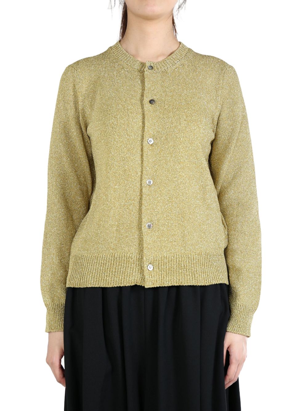 Comme Des Garçons Comme Des Garçons metallic knitted cardigan - 金色
