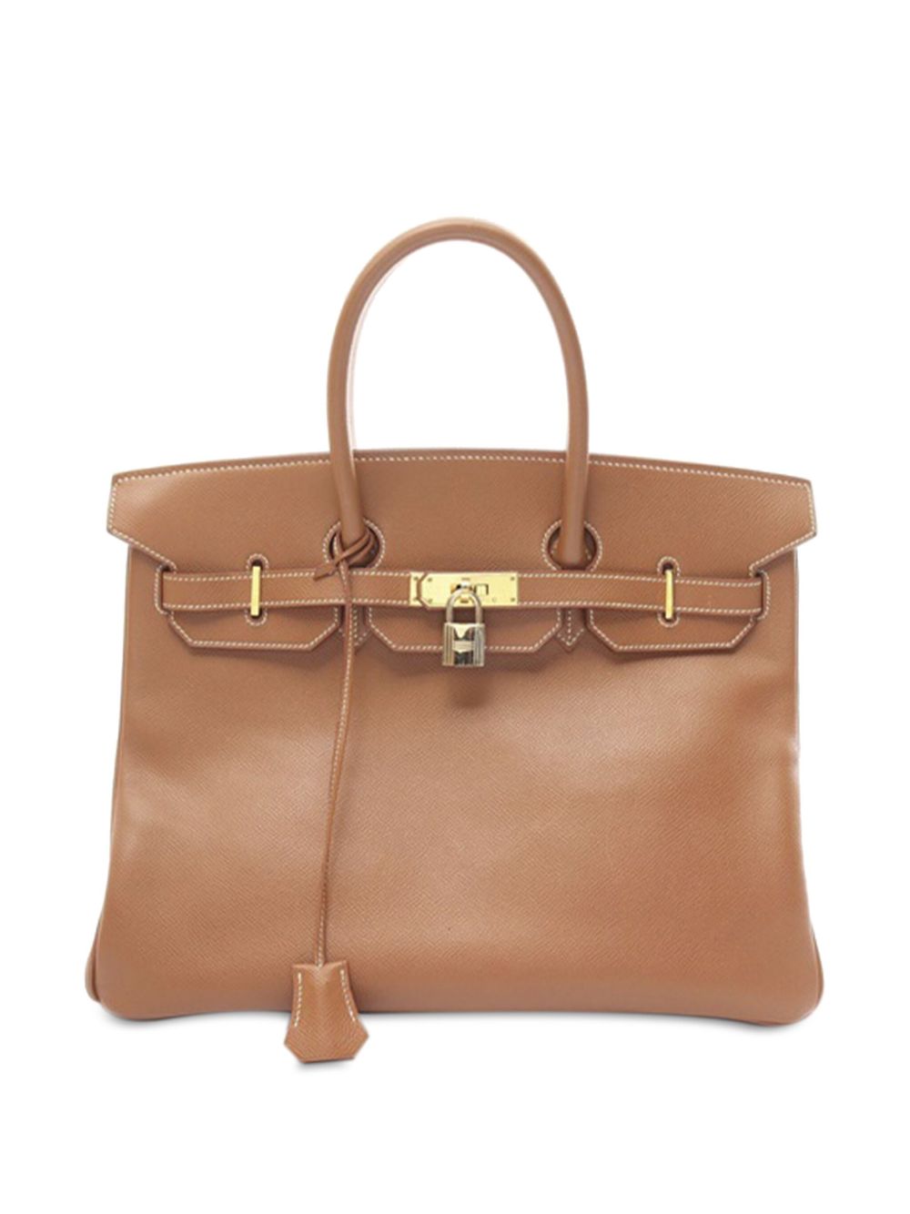 Hermès Pre-Owned Courchevel Birkin Retourne 35 手提包（1999年典藏款） - 褐色