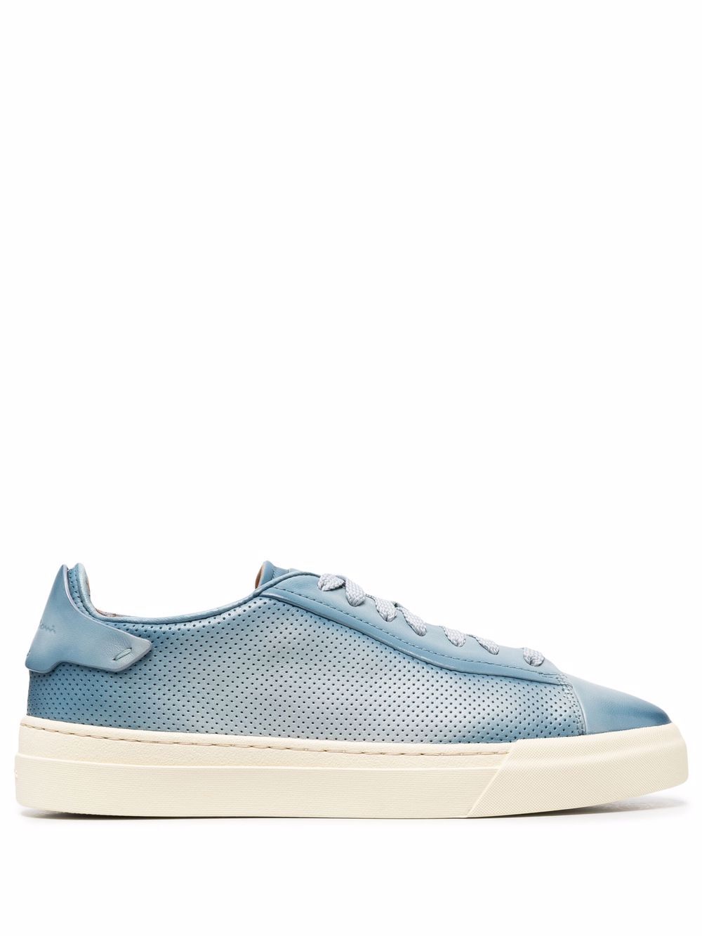 Santoni 褪色效果低帮运动鞋 - 蓝色