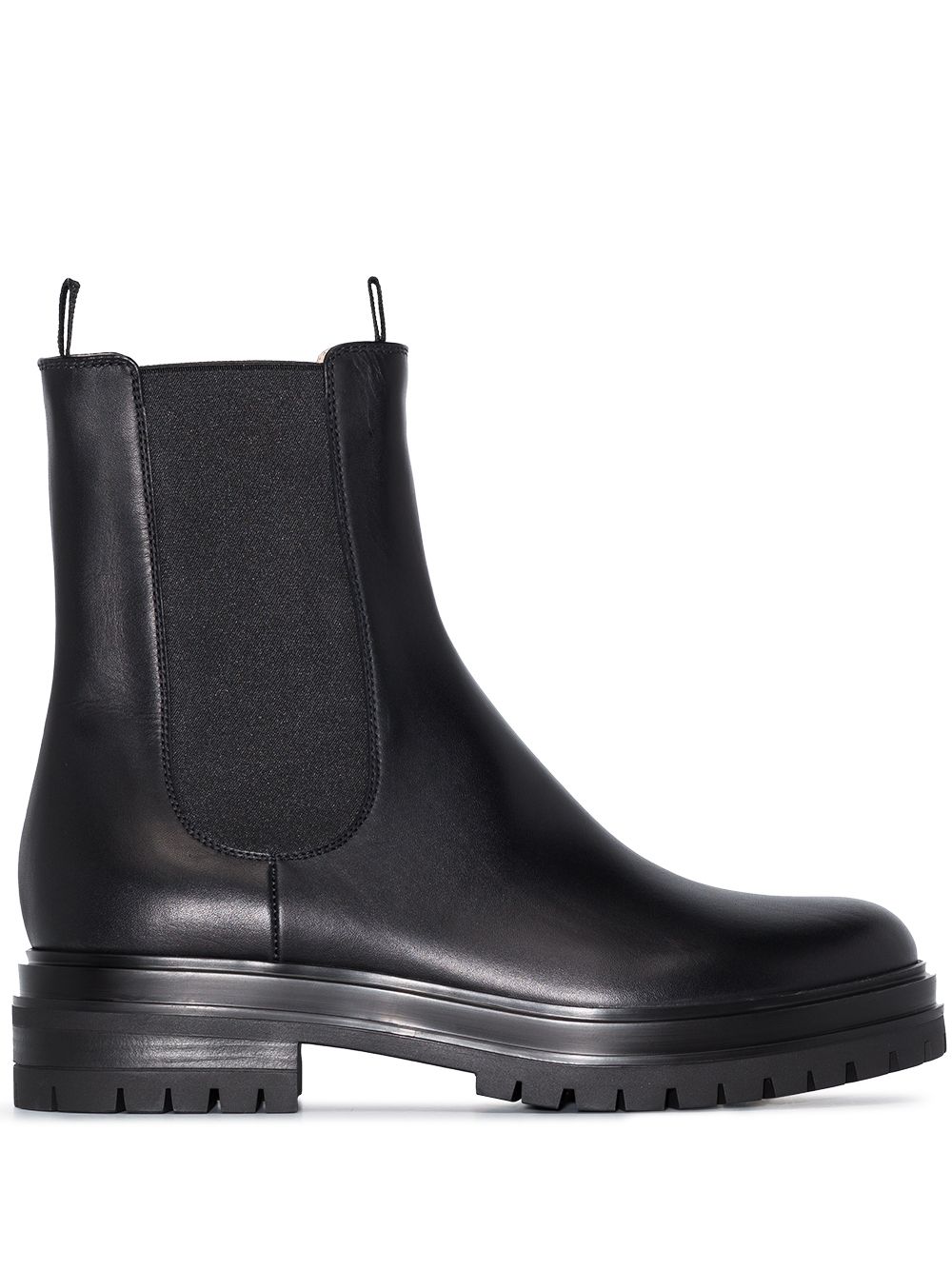 Gianvito Rossi Chester 皮质切尔西靴 - 黑色