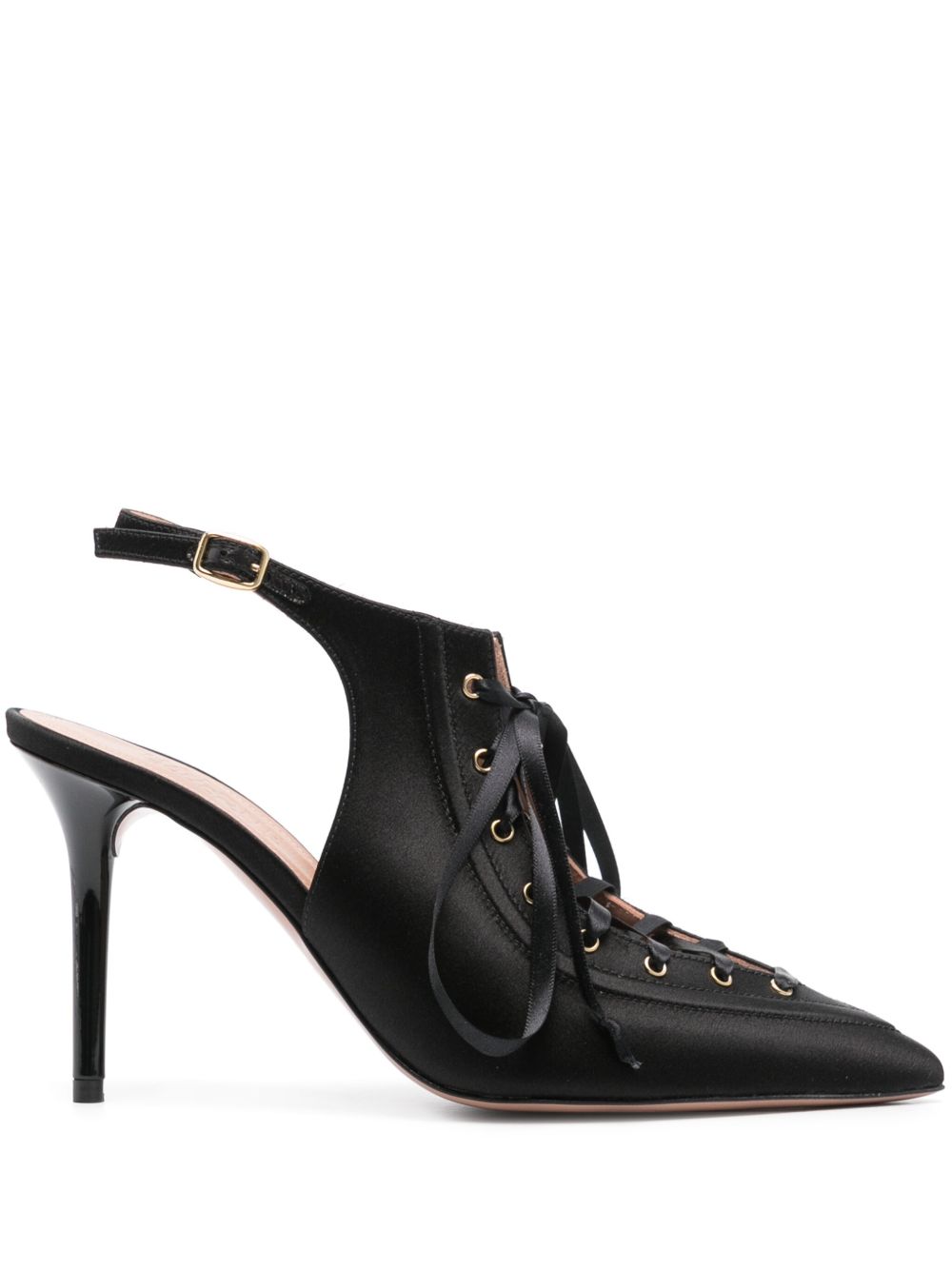 Malone Souliers Alessandra 系带高跟鞋 - 黑色