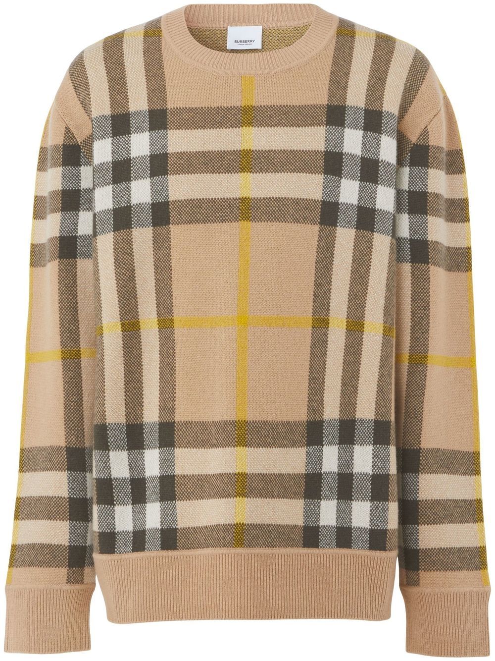 Burberry 格纹羊绒毛衣 - 中性色