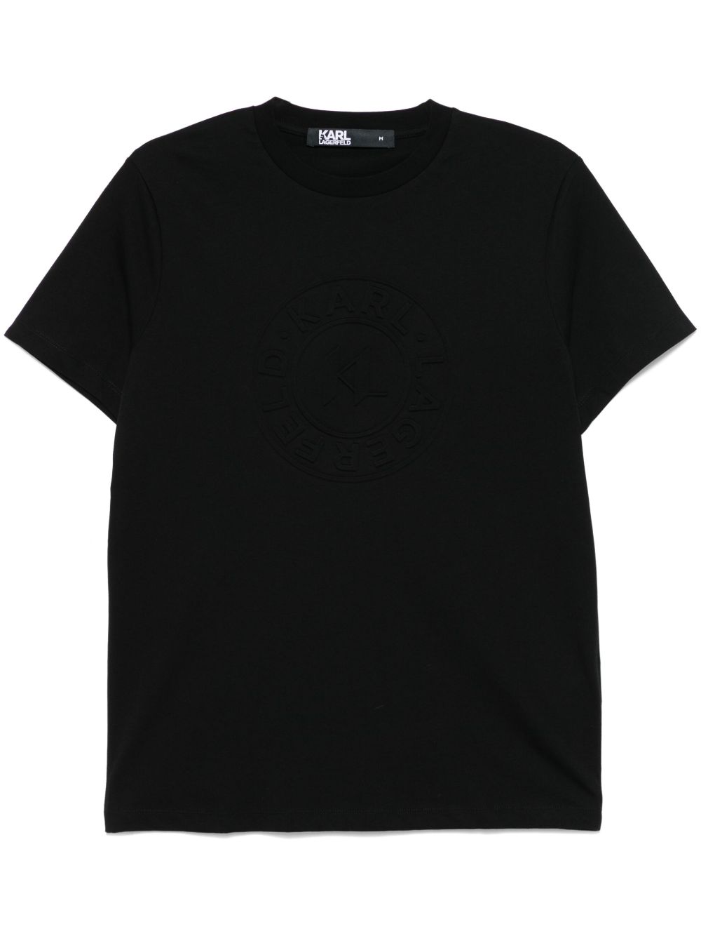 Karl Lagerfeld logo压纹T恤 - 黑色